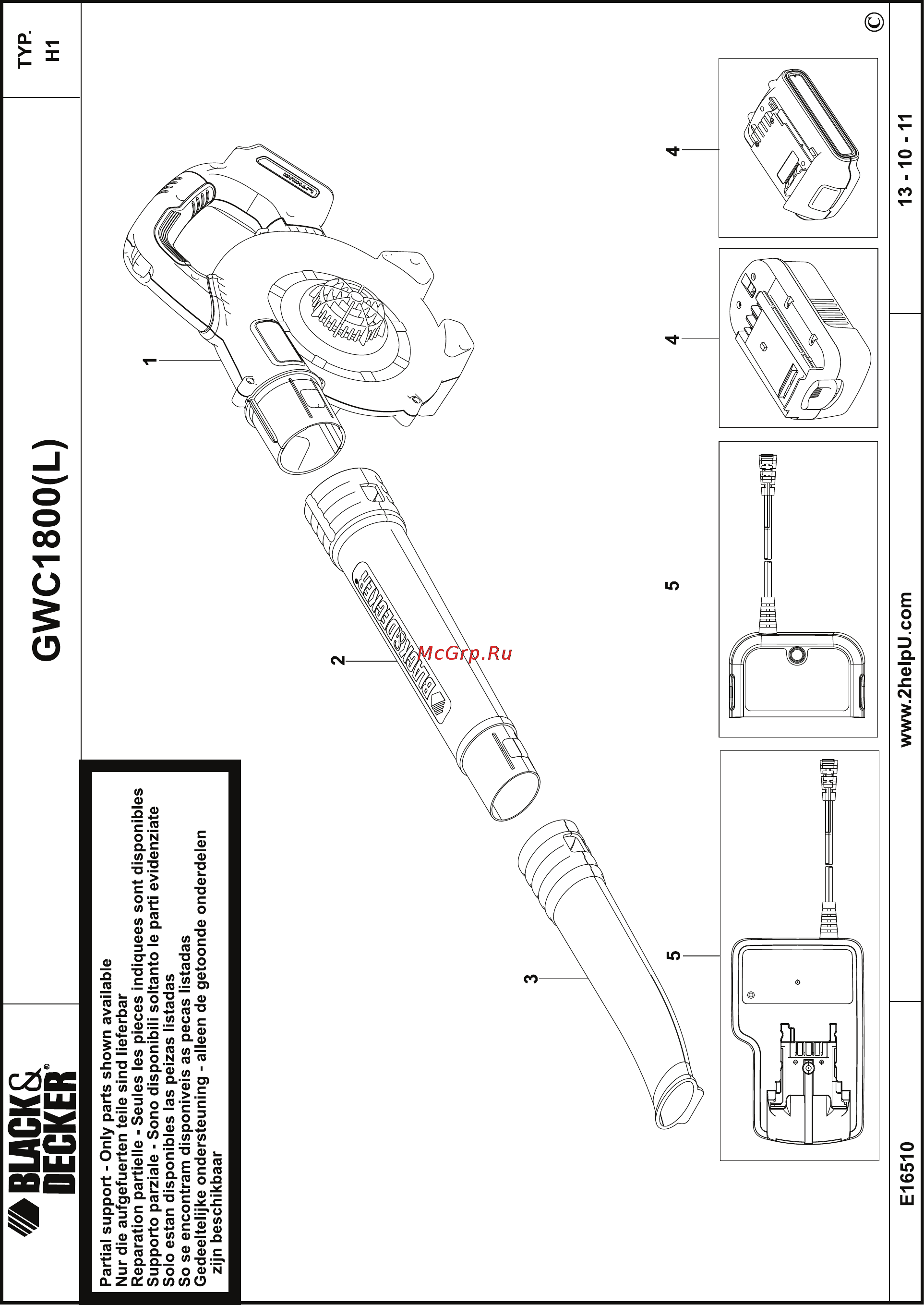 Black & Decker GWC1800L Инструкция по эксплуатации онлайн [10/12] 77879