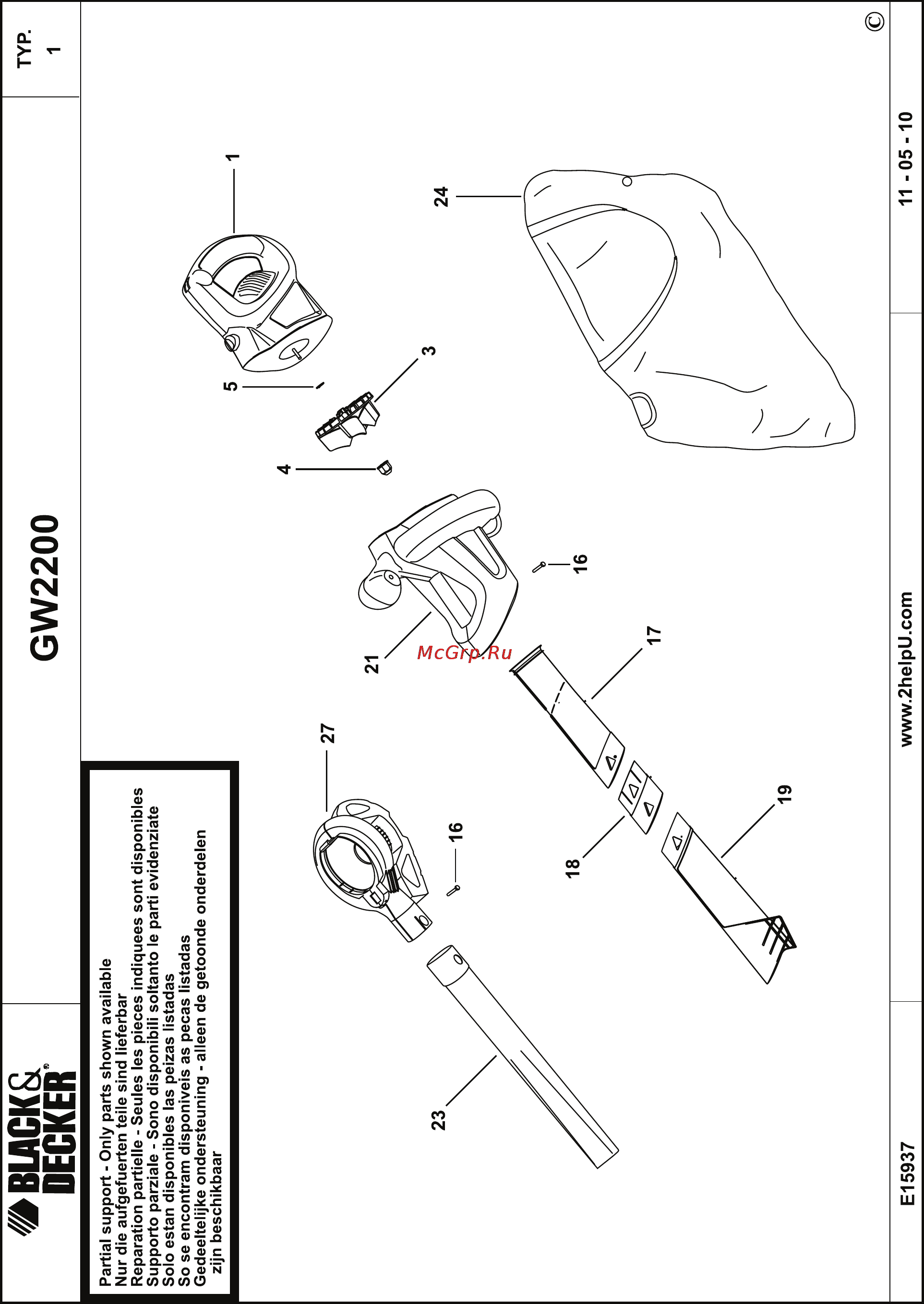 Black & Decker GW2200 Инструкция по эксплуатации онлайн [11/12] 77882