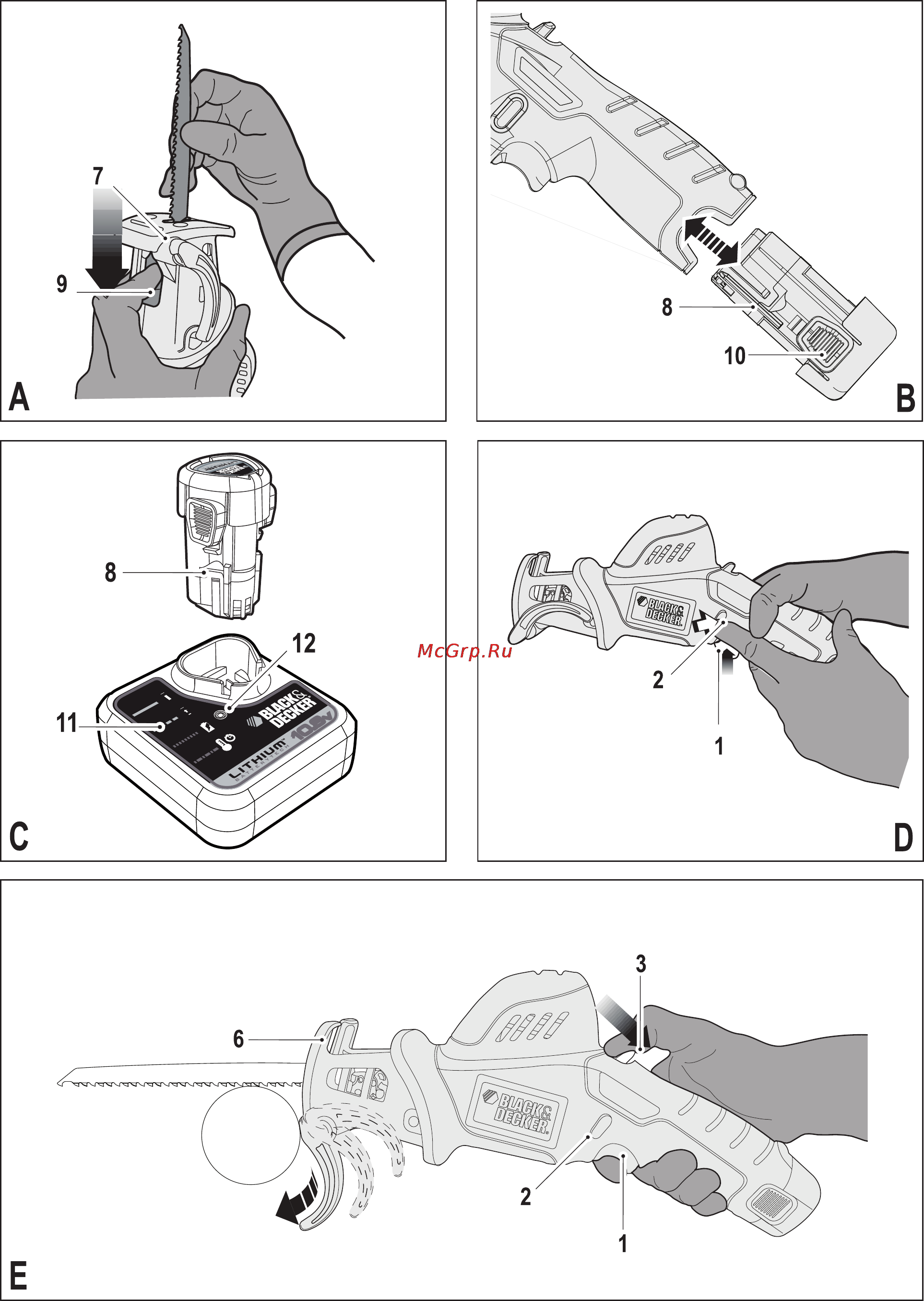 Black & Decker GKC108 Инструкция по эксплуатации онлайн [2/12] 77891