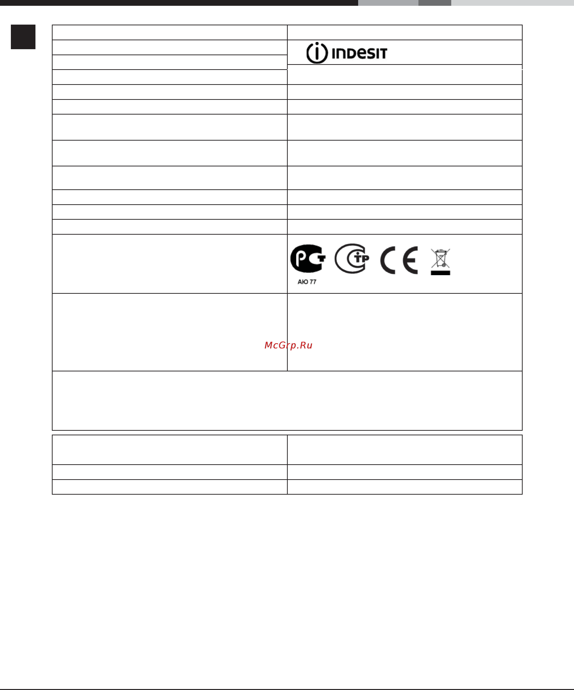 Indesit MVK5 V2 (W) RF [3/12] Ф с 2