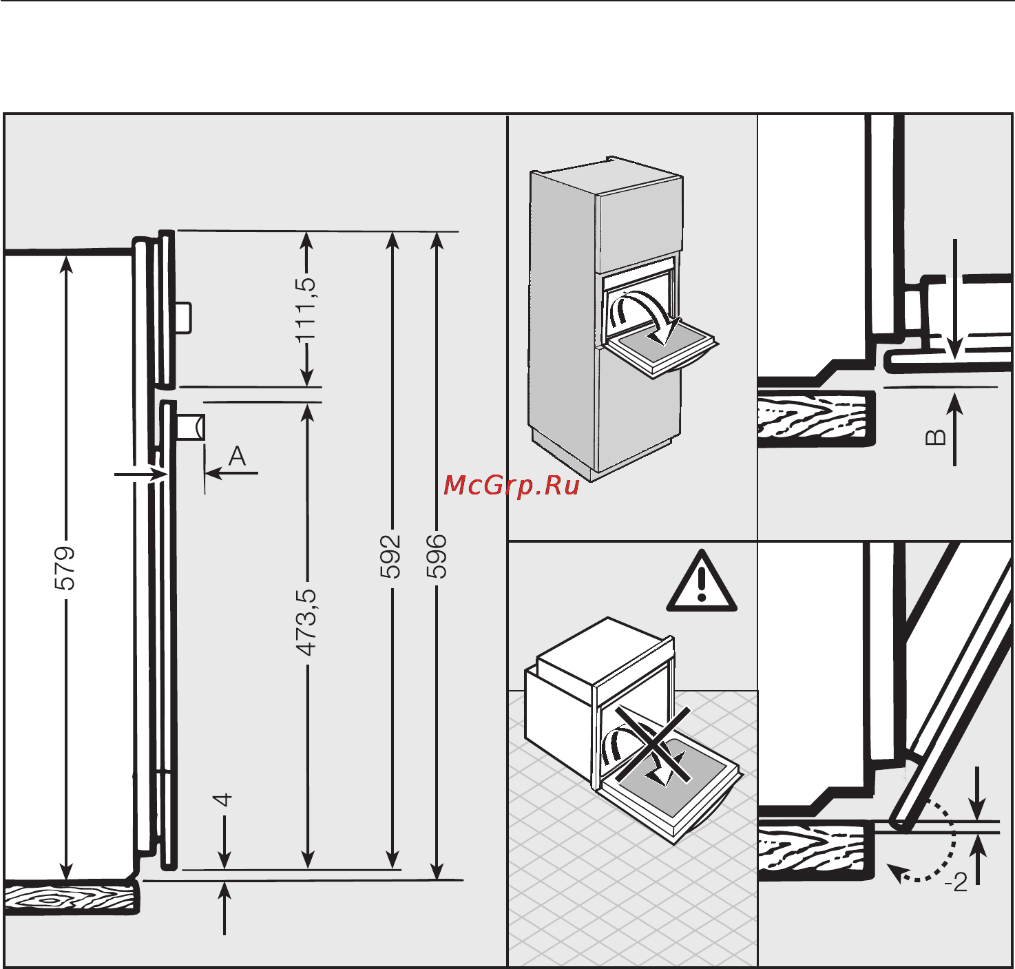 Miele H 5461 BP [79/88] Äåòàëüíûå ðàçìåðû ôðîíòàëüíîé ïîâåðõíîñòè ïðèáîðà 79
