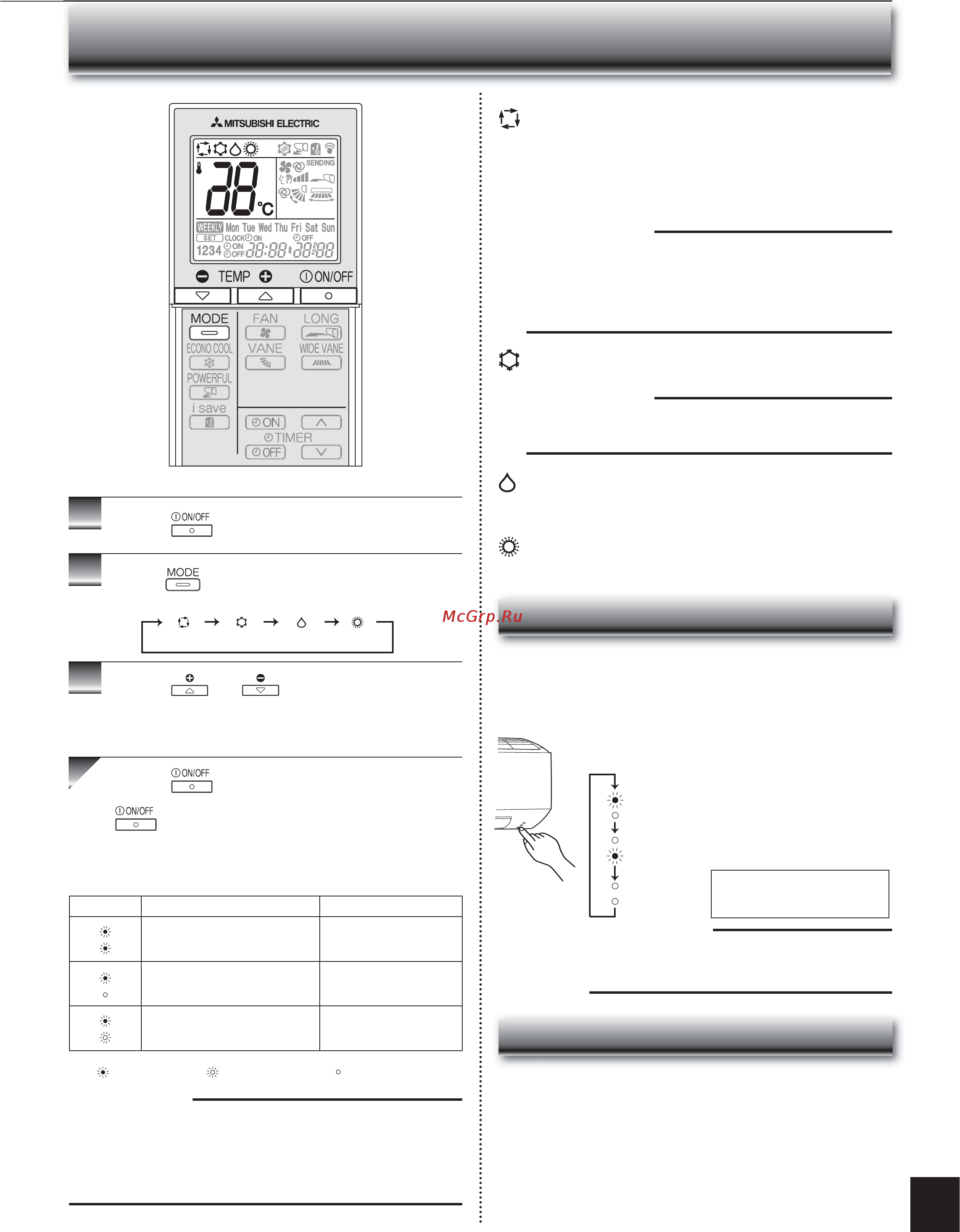 Mitsubishi Electric MSZ-GE60VA-E1 [5/14] Ыбор режимов работы