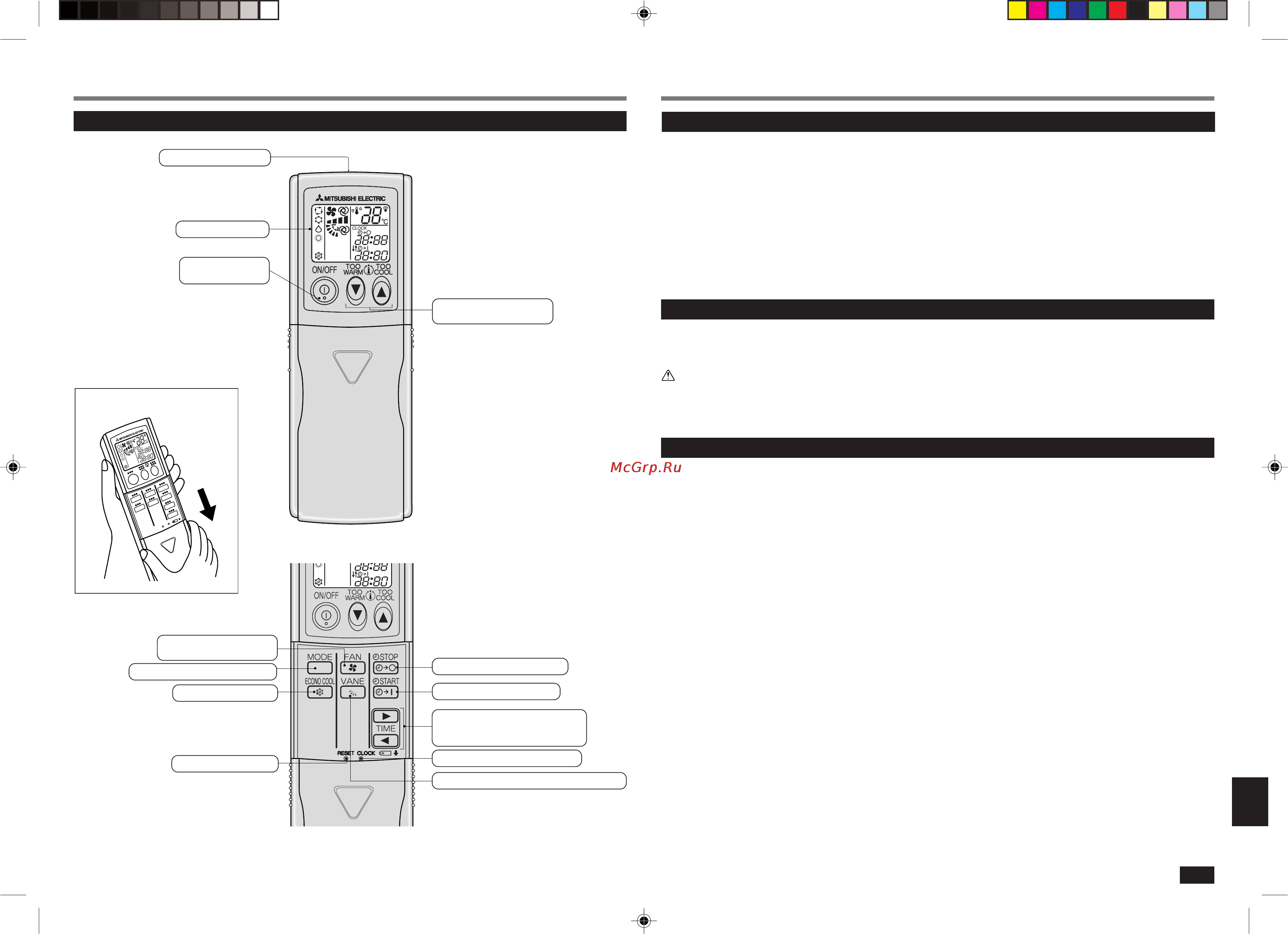 Mitsubishi Electric MSZ-GC25VA-E1 [4/15] Пульт дистанционного управления