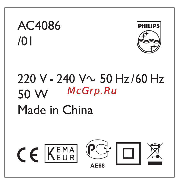 Philips AC4086/01 Инструкция по эксплуатации онлайн [37/38] 29132