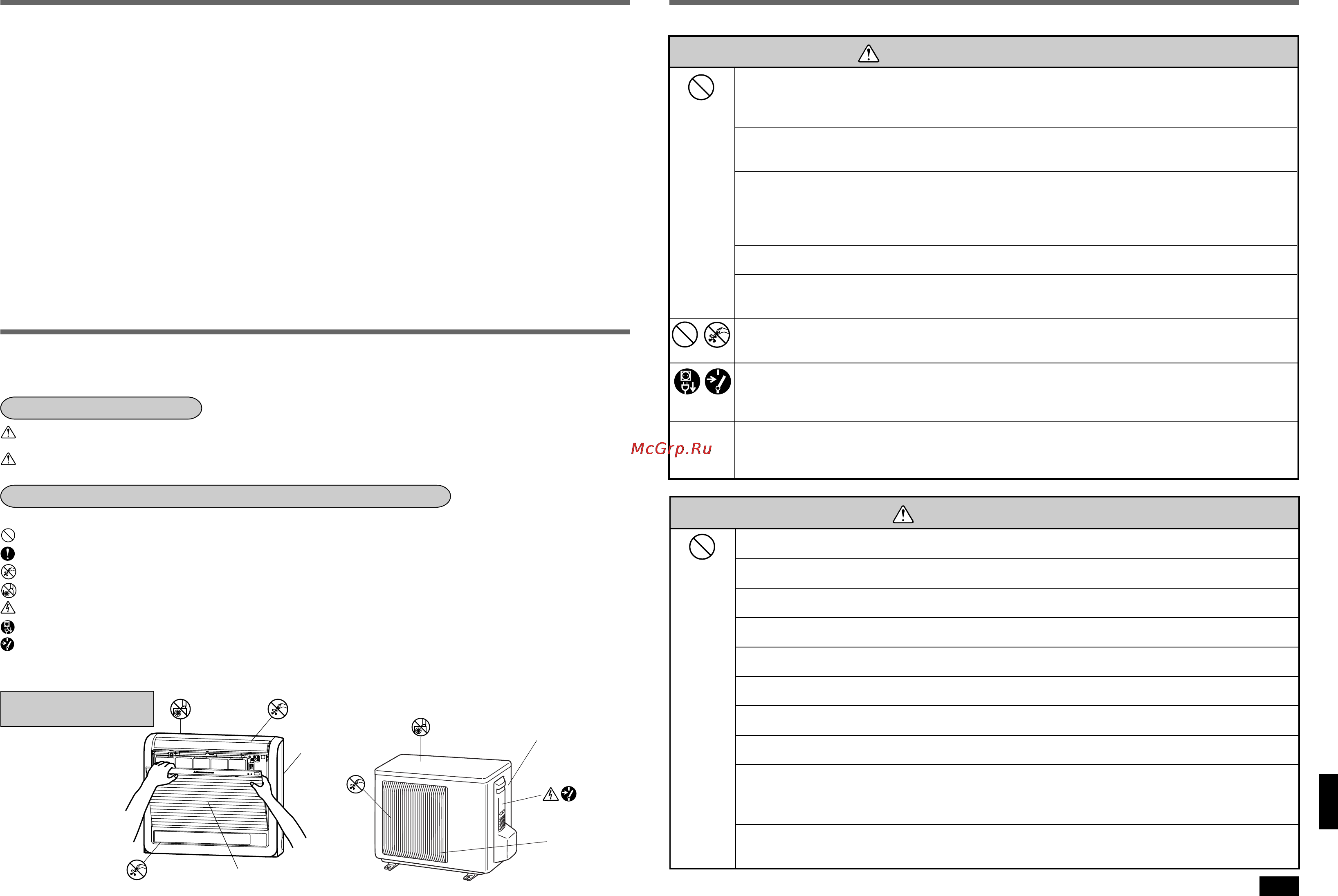 Mitsubishi Electric MFZ-KA50VA-E1 [2/17] Меры предосторожности