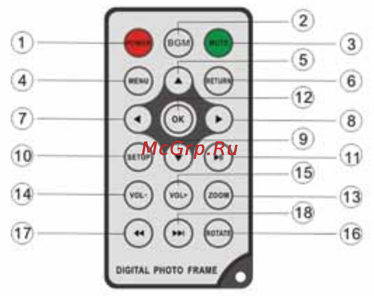 Digma PF-830 [6/20] Пульт дистанционного управления