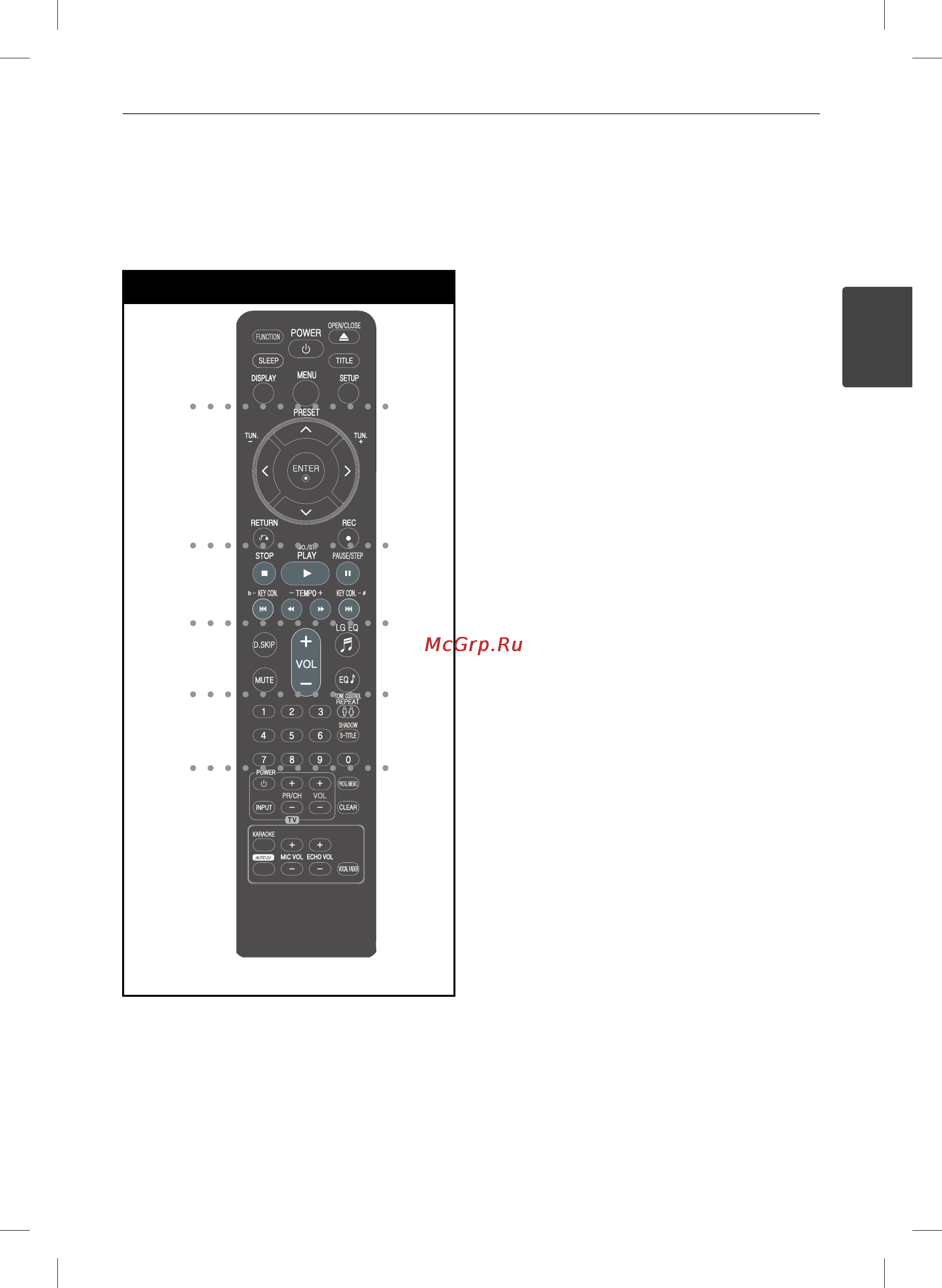 LG MDD105K [9/46] Пульт управления