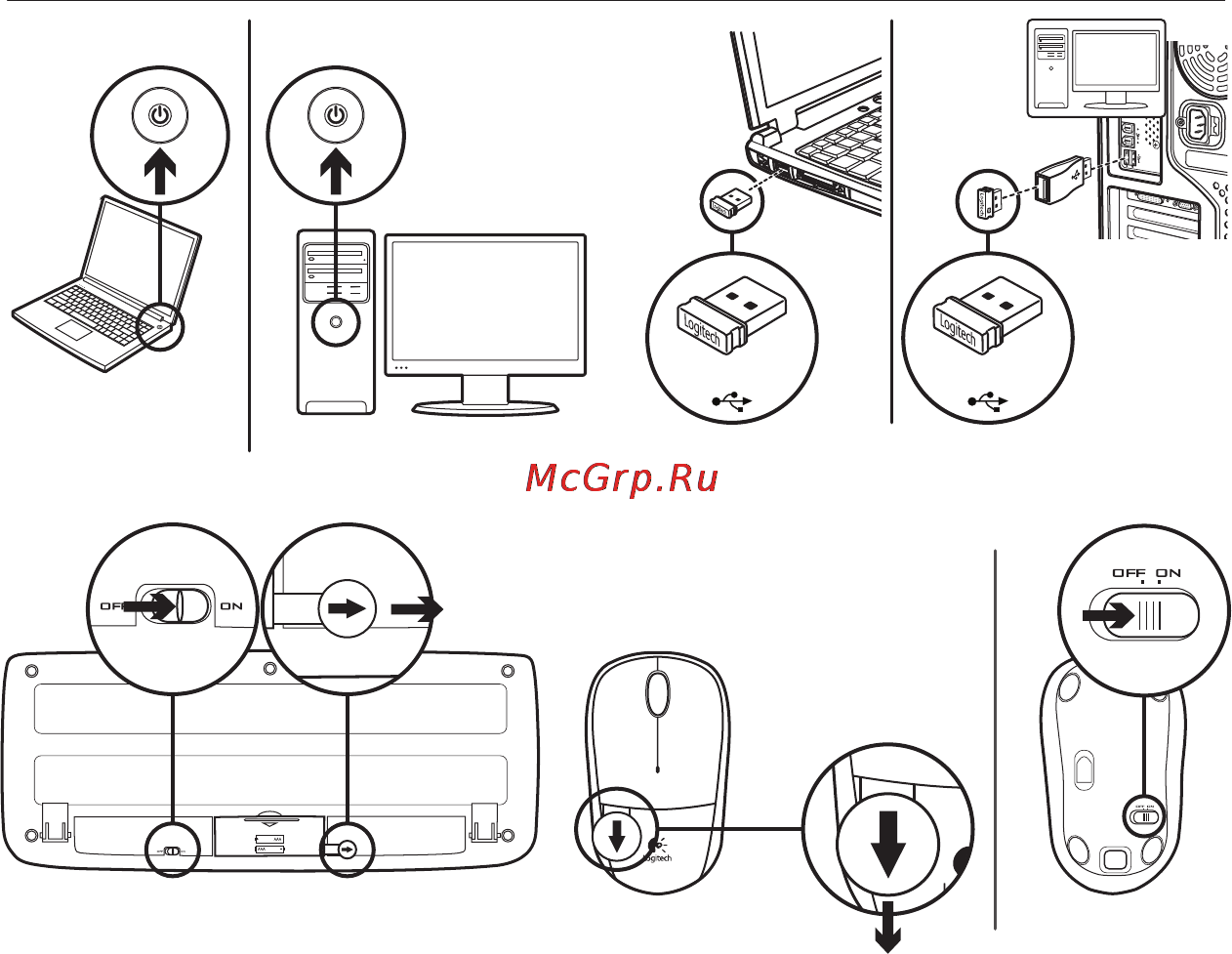Logitech MK330 Black [2/6] Теперь мышь и клавиатура готовы к использованию