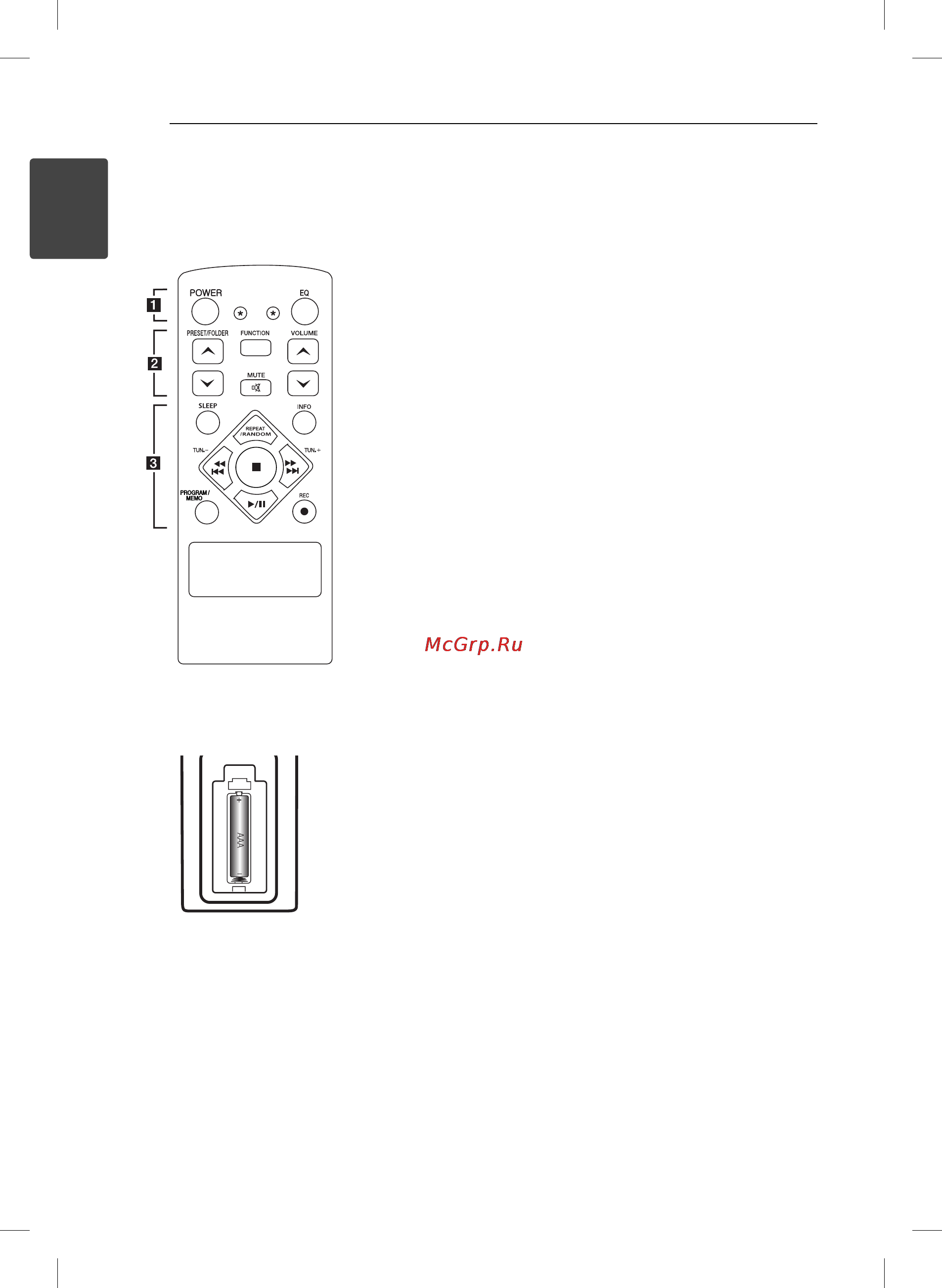 LG XA66 [6/18] Пульт управления
