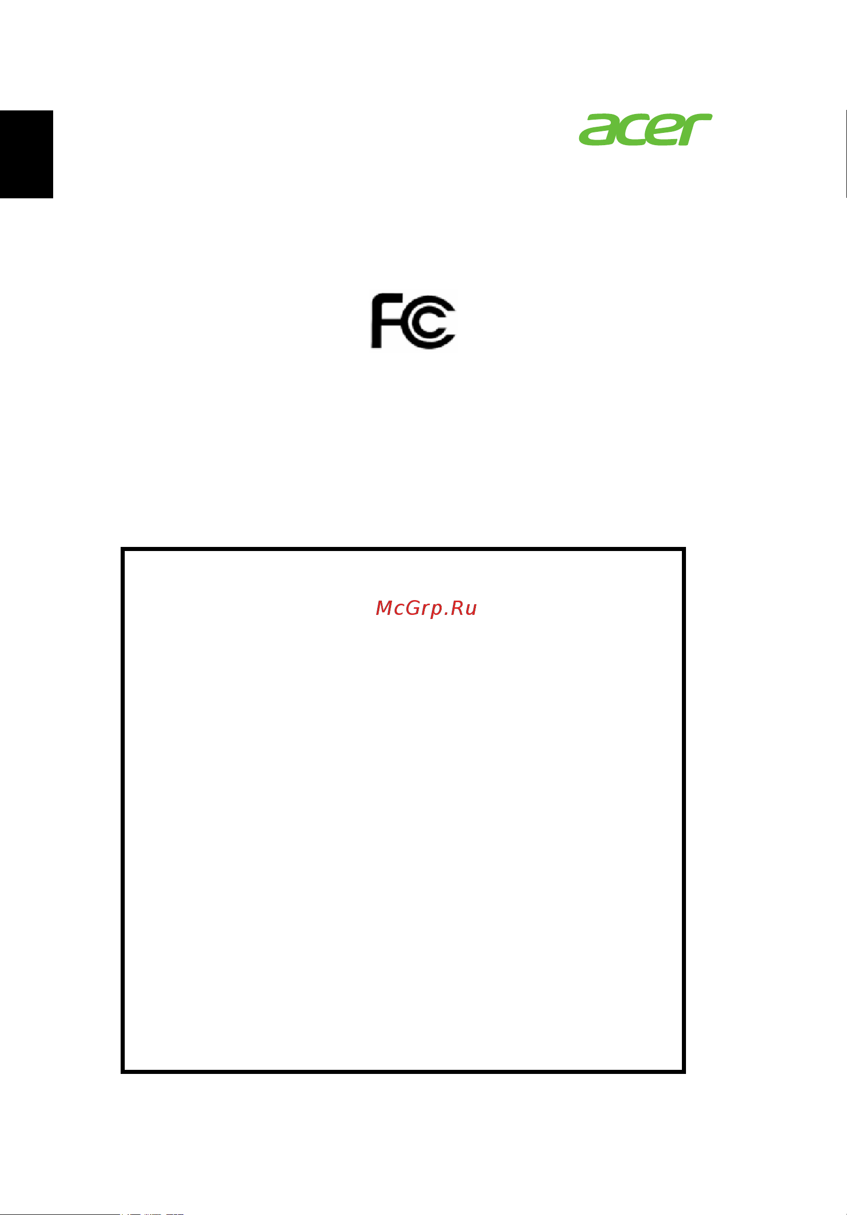 Acer X111 [62/62] Federal communications commission declaration of conformity