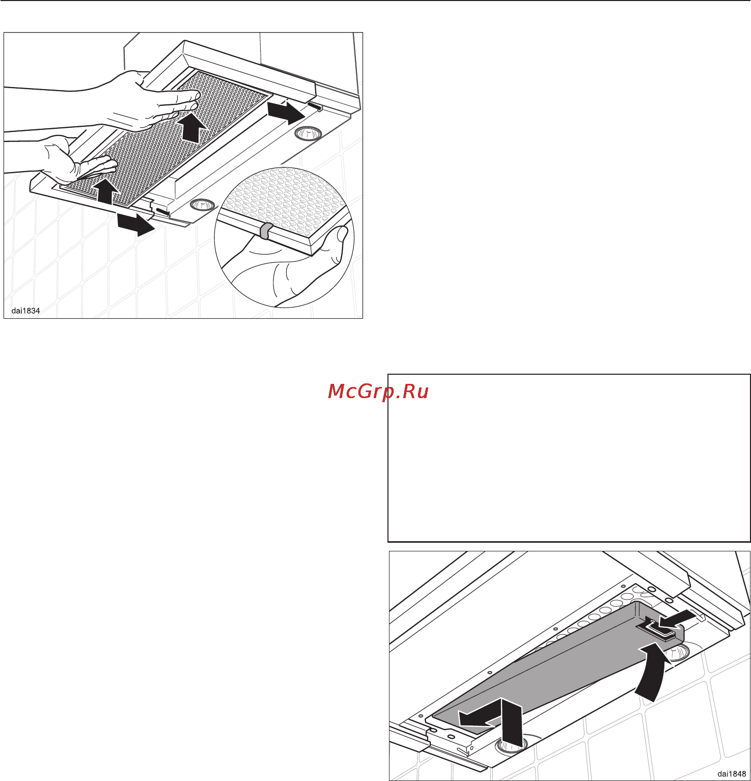 Miele DA 3190 [18/44] Óñòàíîâêà çàìåíà óãîëüíîãî ôèëüòðà 18