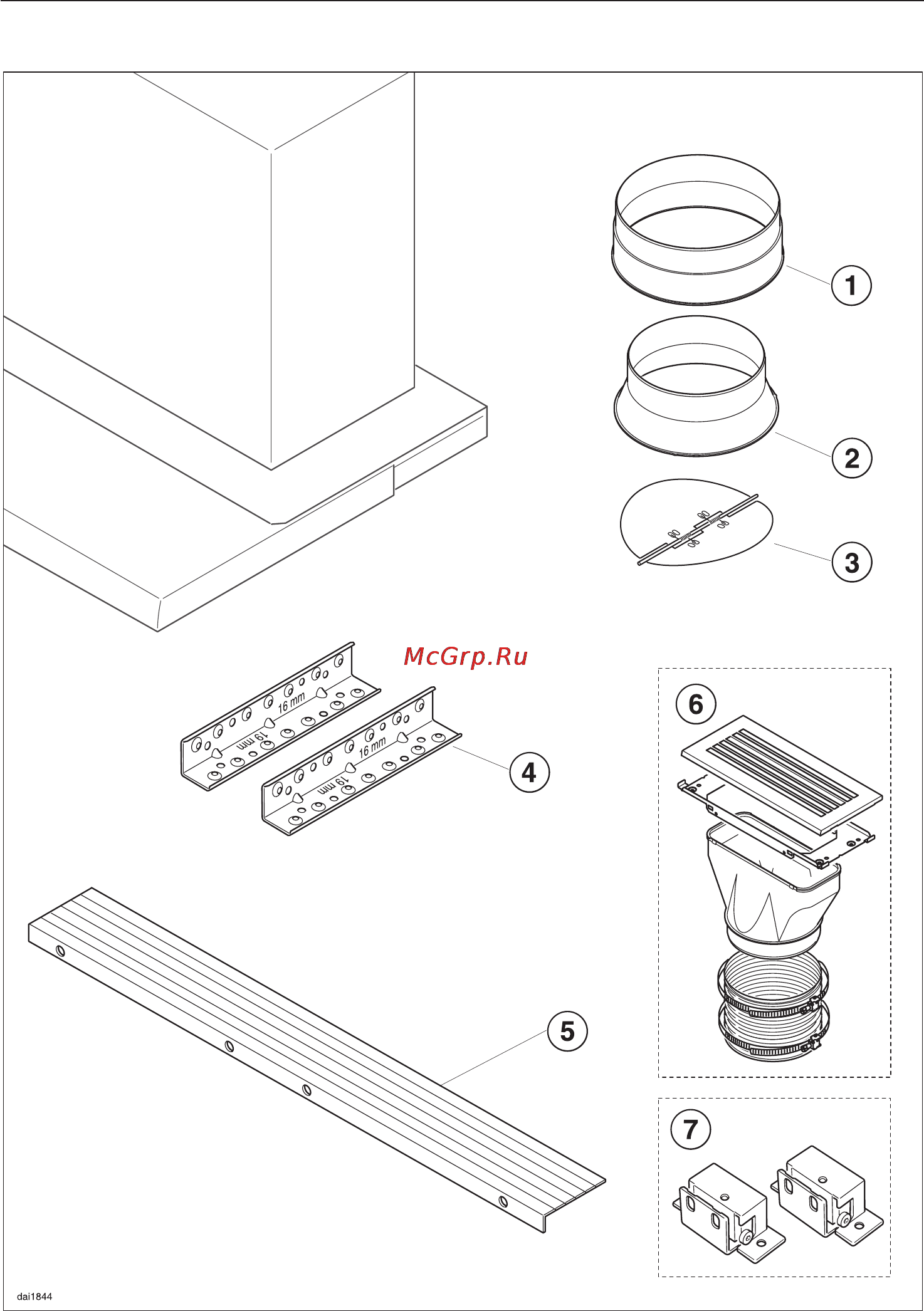 Miele DA 3190 [22/44] Ïðèíàäëåæíîñòè äëÿ ìîíòàæà 22