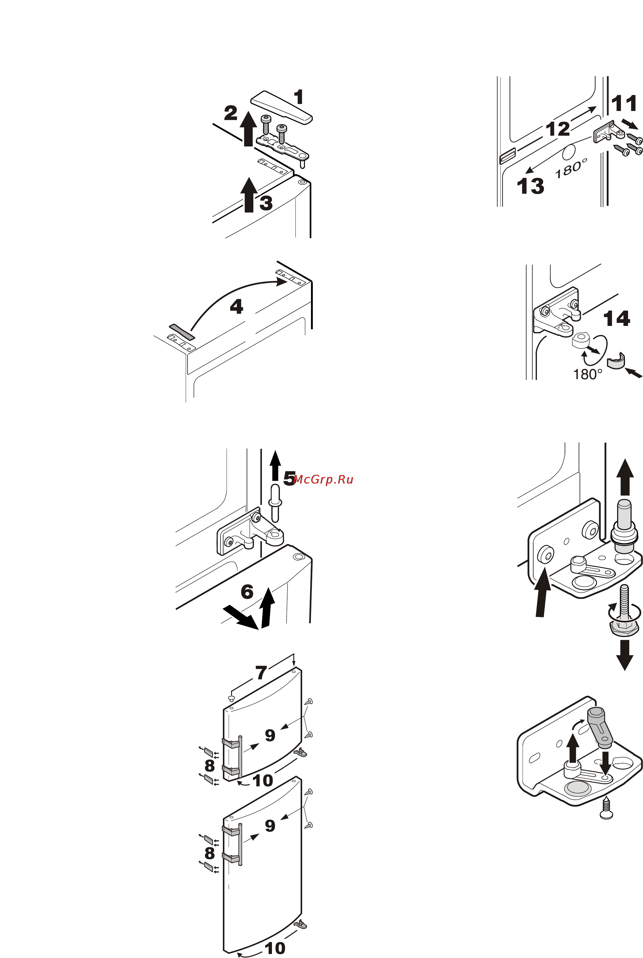 Liebherr CTNes 4753-22 [8/11] Перенавешивание двери