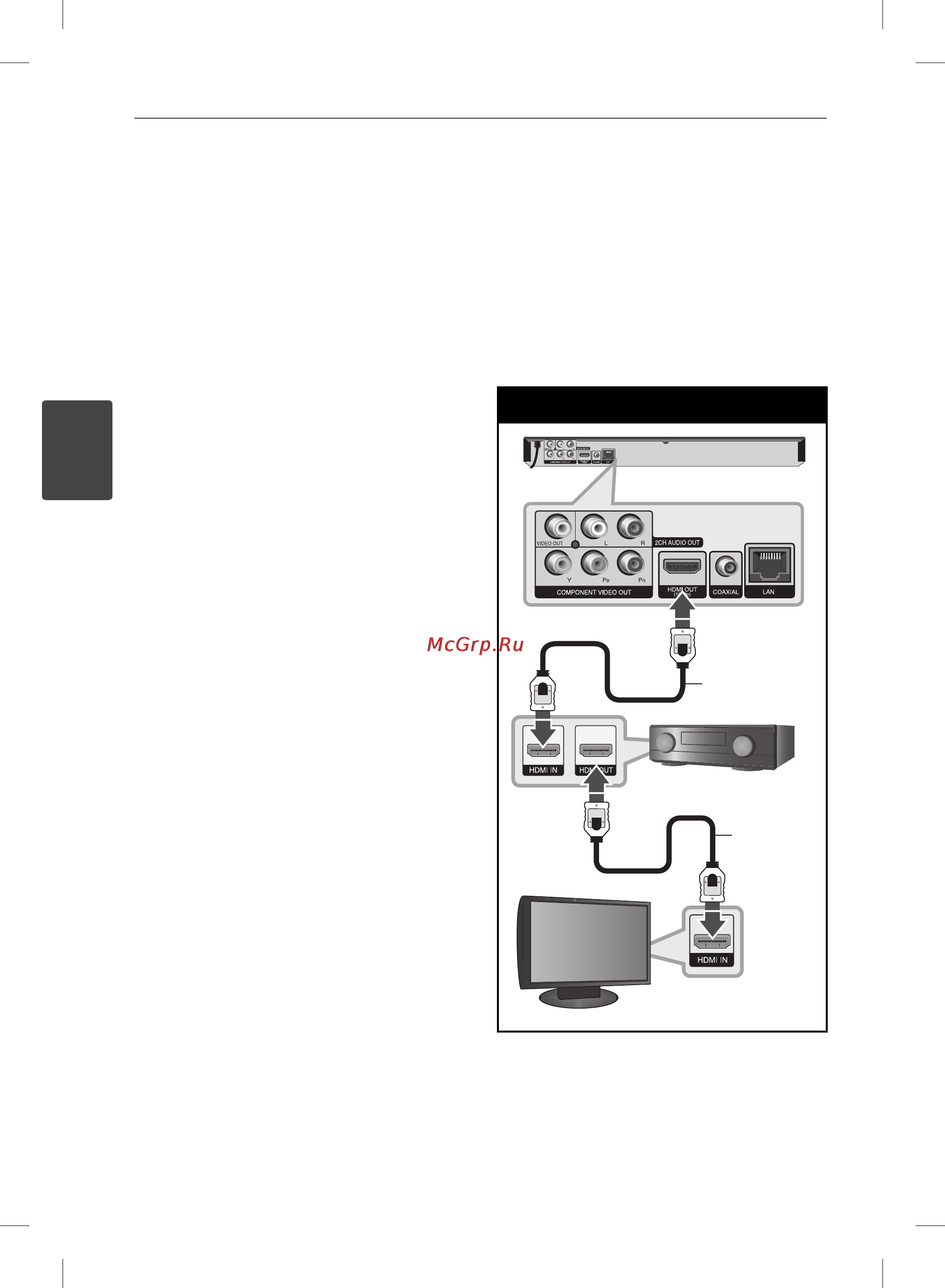 LG BD555 [18/72] Подключение к усилителю