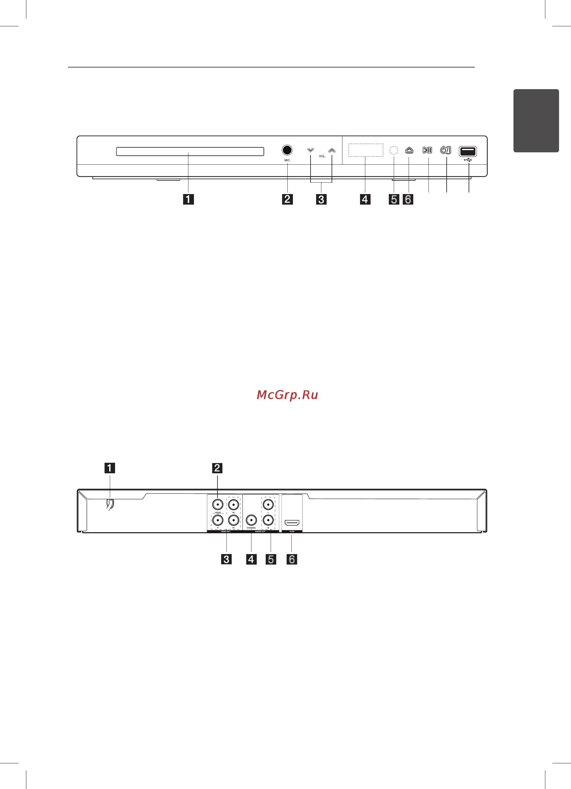 LG DP547H [9/24] Передняя панель