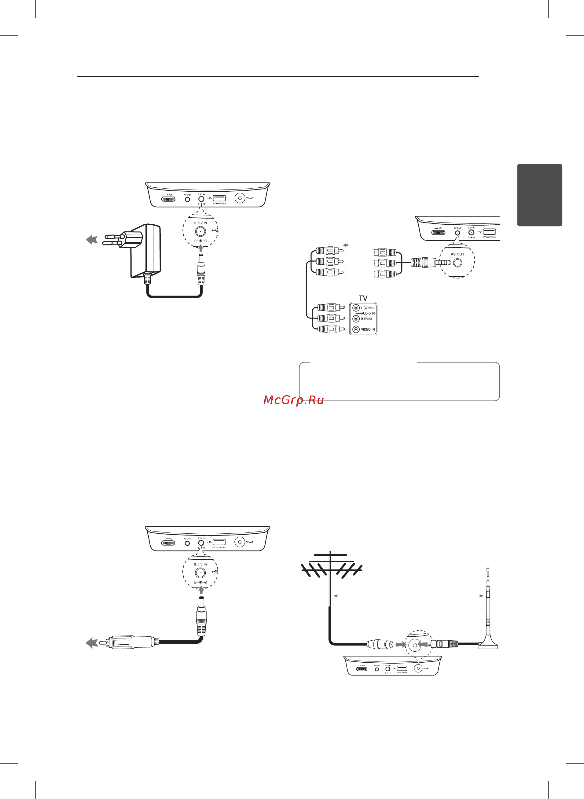 LG DP671D [11/24] Подключение аудио и видеокабеля