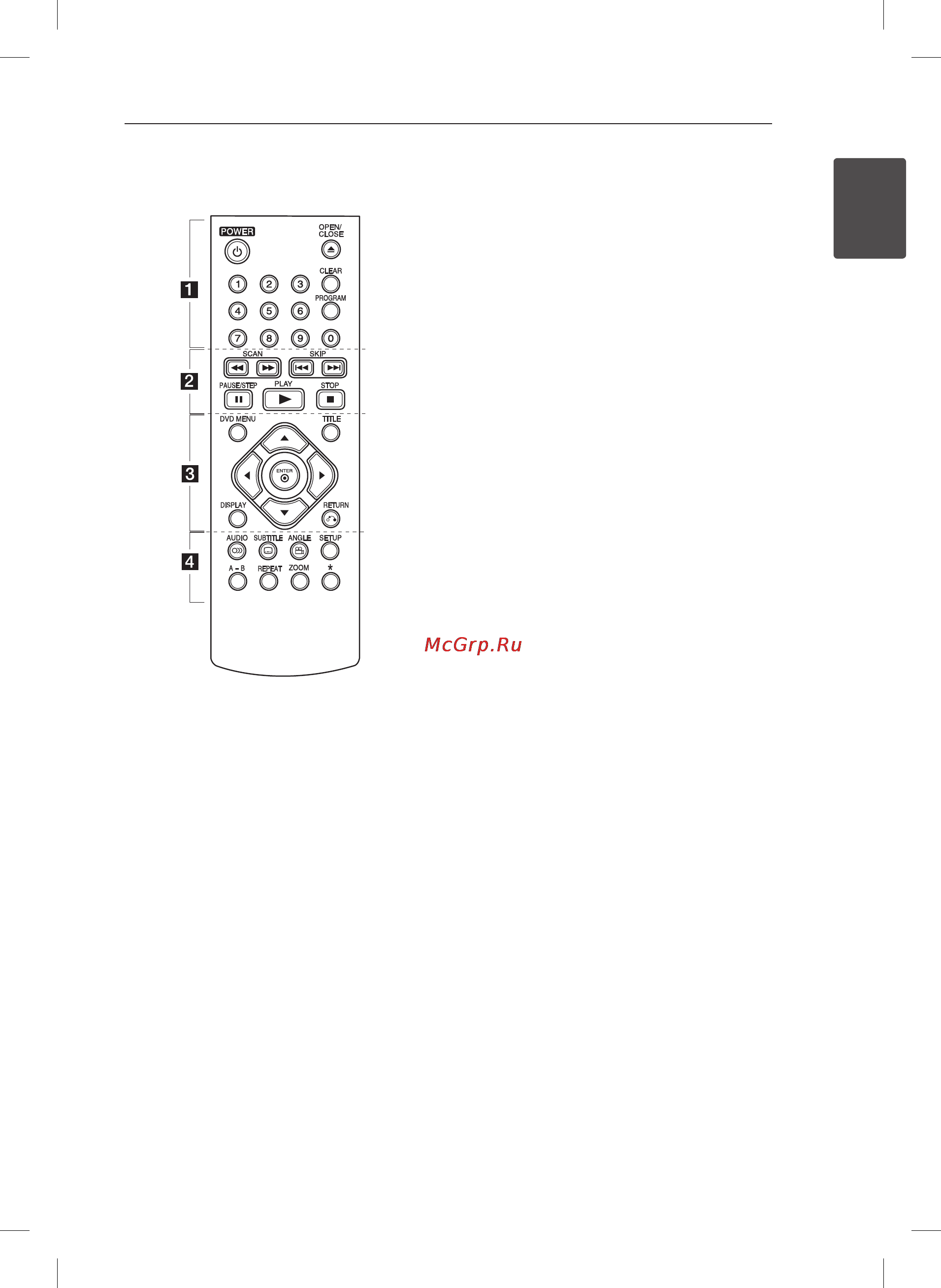 LG DVX690 [9/22] Пульт дистанционного управления