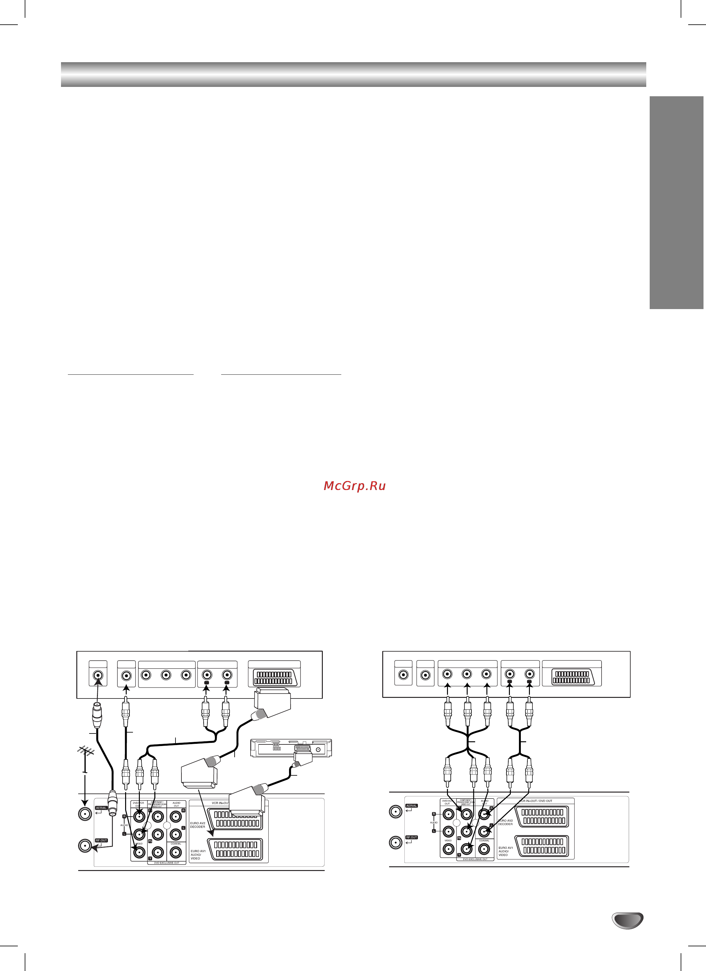 LG DC778 [9/36] Подключение к тв и декодер или слутник