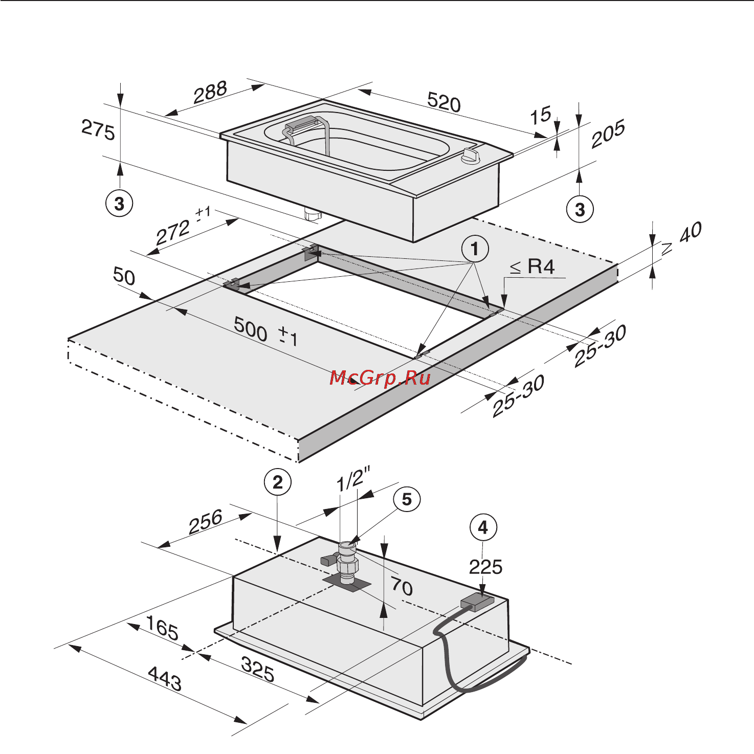 Miele CS 1411 F [27/44] Ðàçìåðû ïðèáîðà è íèøè äëÿ âñòðàèâàíèÿ 27