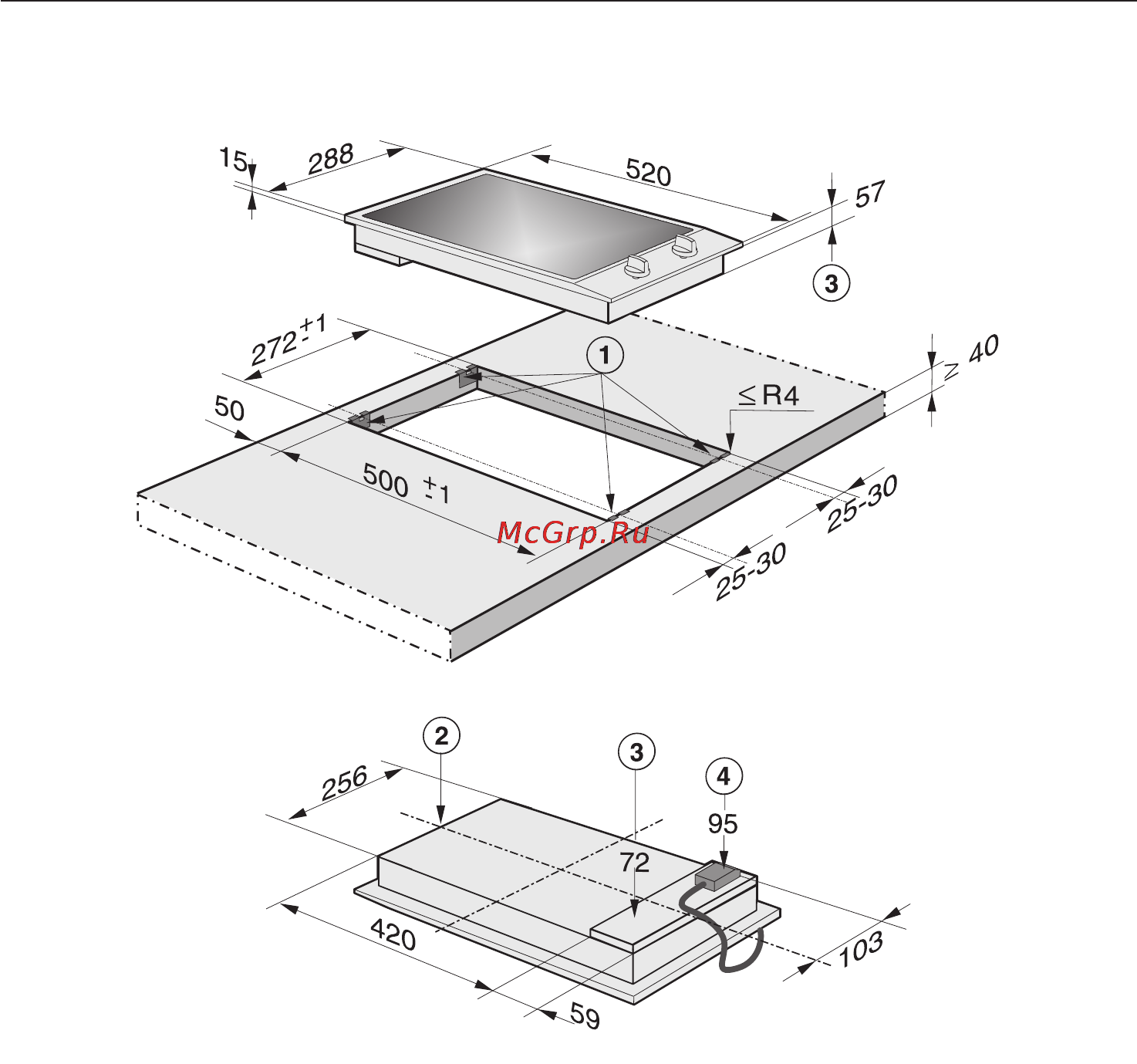 Miele CS 1212 I [39/60] Ðàçìåðû ïðèáîðà è íèøè äëÿ âñòðàèâàíèÿ 39