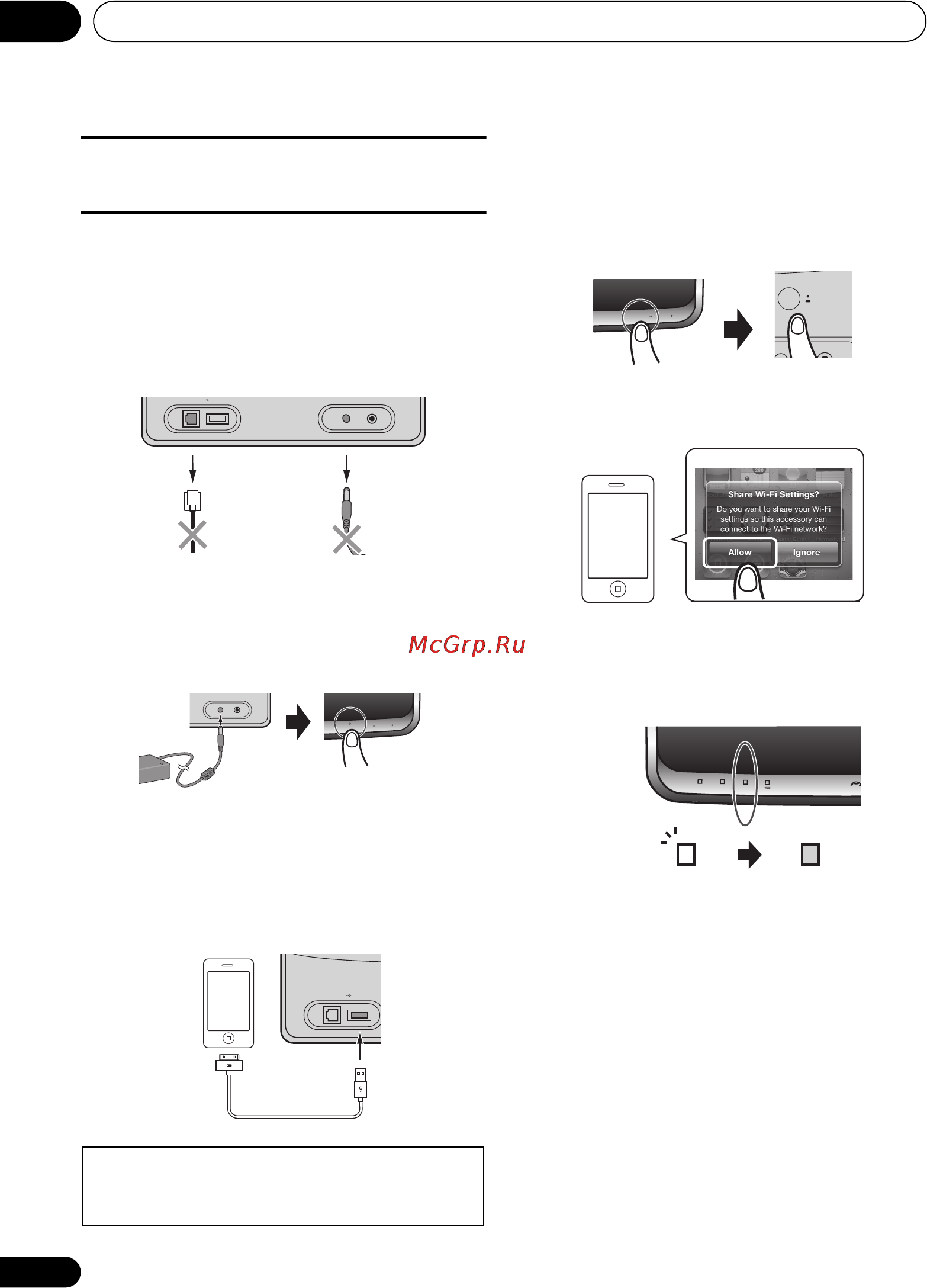 Pioneer XW-SMA4-K [24/48] Подключение к сети