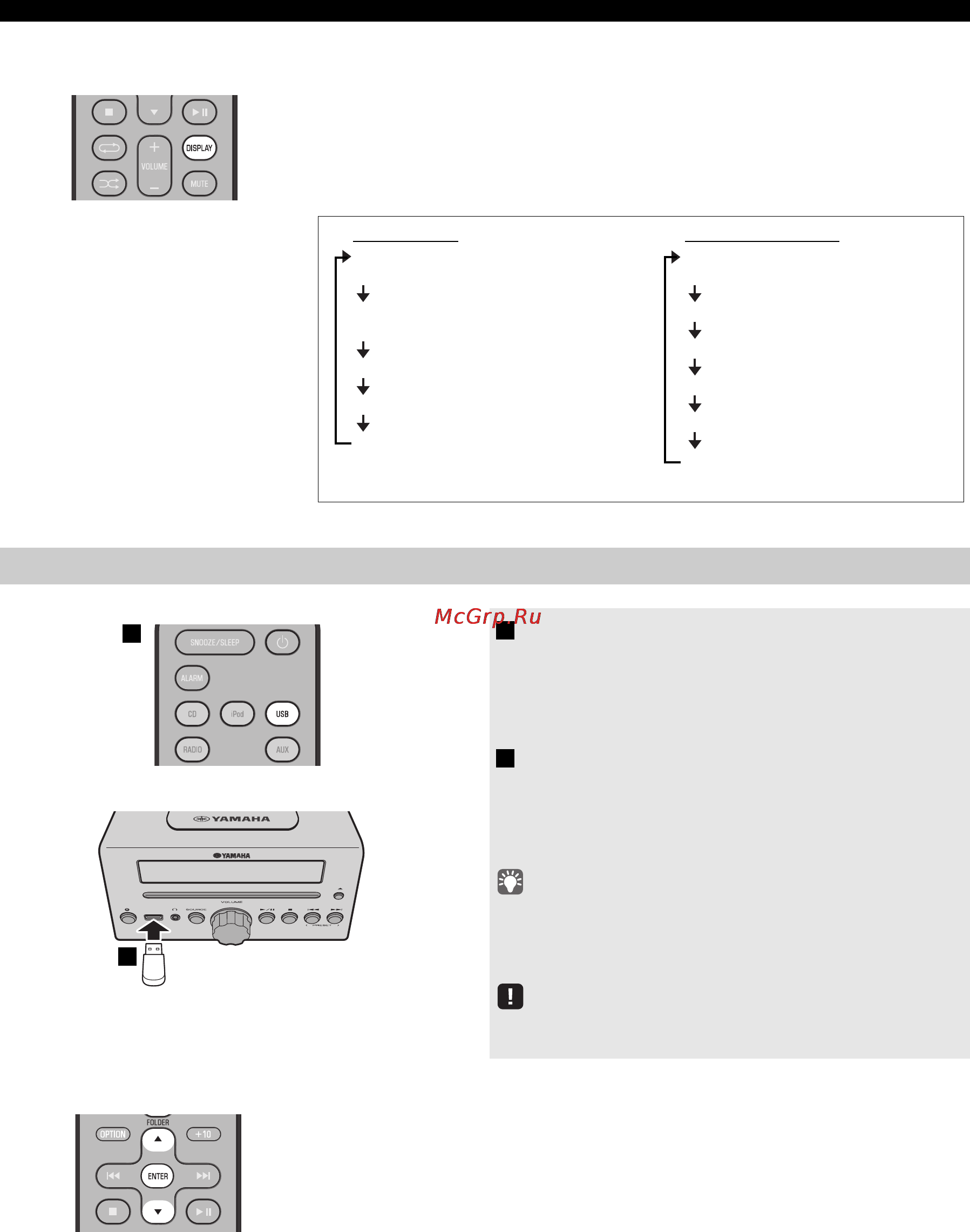 Yamaha MCR-042 dark Grey [180/200] Отображение информации на дисплее только с пульта ду