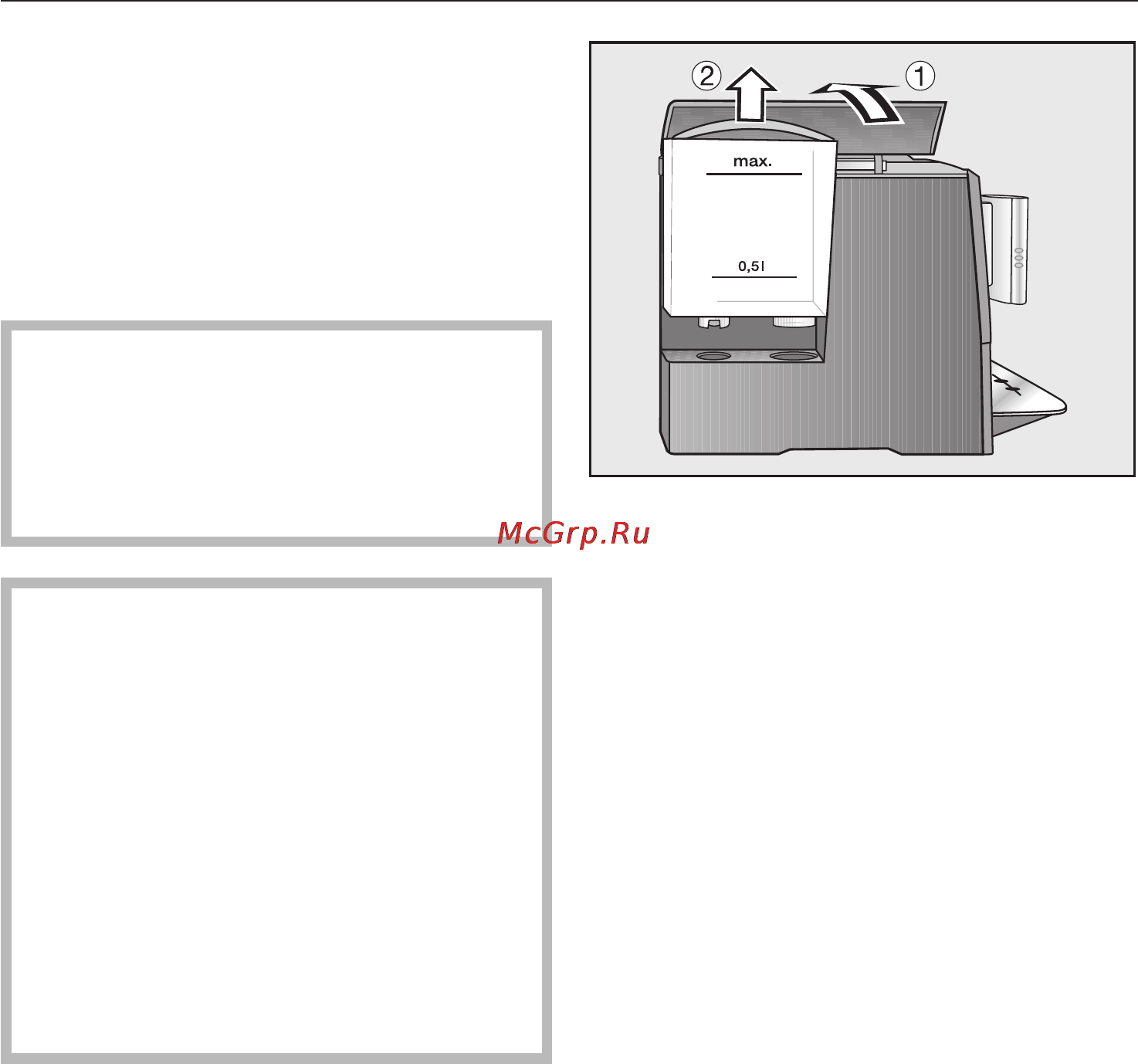 Miele CM 5000 [17/80] Залив воды