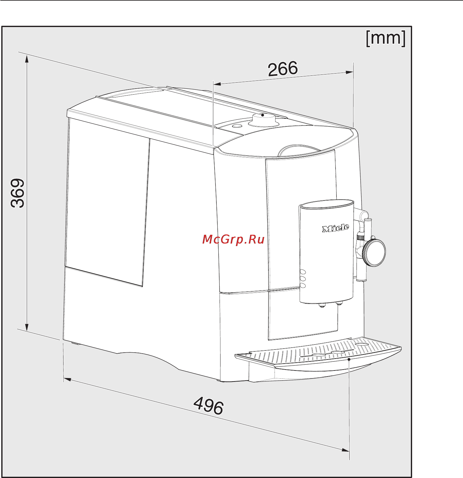 Miele CM 5000 [76/80] Ðàçìåðû ïðèáîðà 76