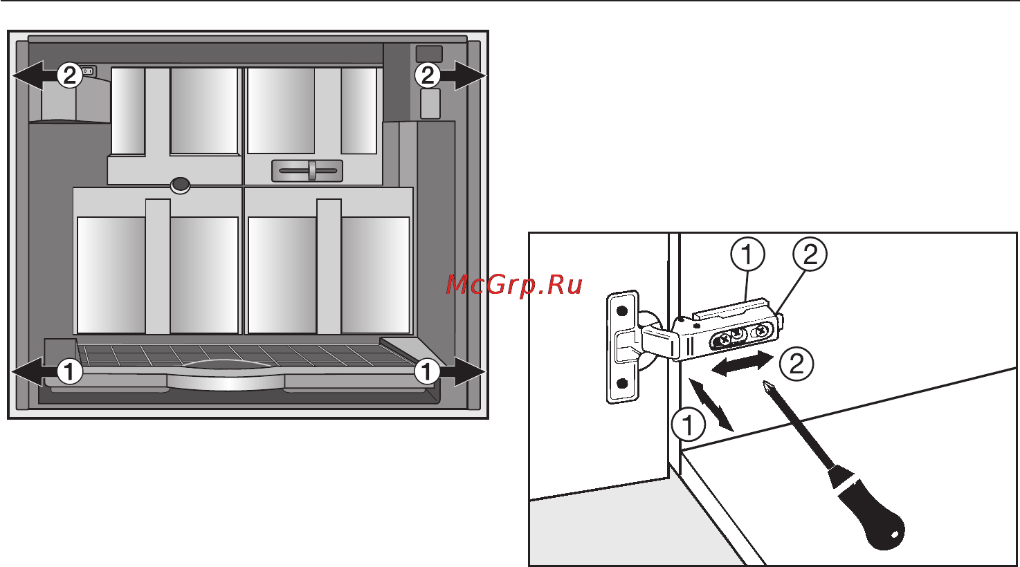 Miele CVA 5065 [81/88] Ðåãóëèðîâêà øàðíèðîâ äâåðöû 81