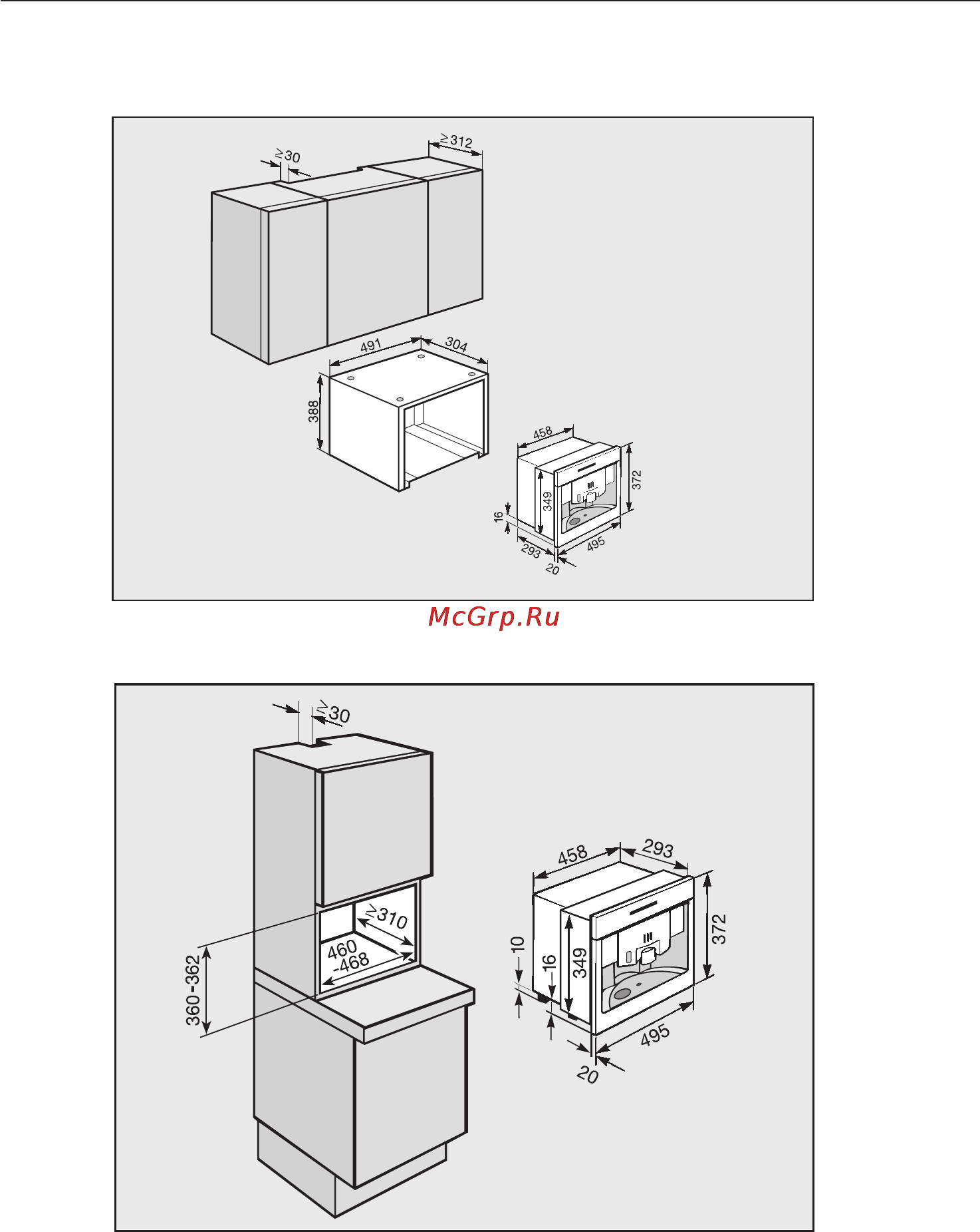 Miele CVA 3650 [70/76] Руководство по встраиванию прибора