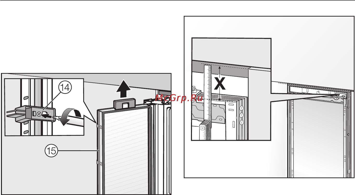 Miele KWT 1611 VI [55/68] Ïîäãîòîâêà ìîíòàæà ìåáåëüíîãî ôðîíòà 55