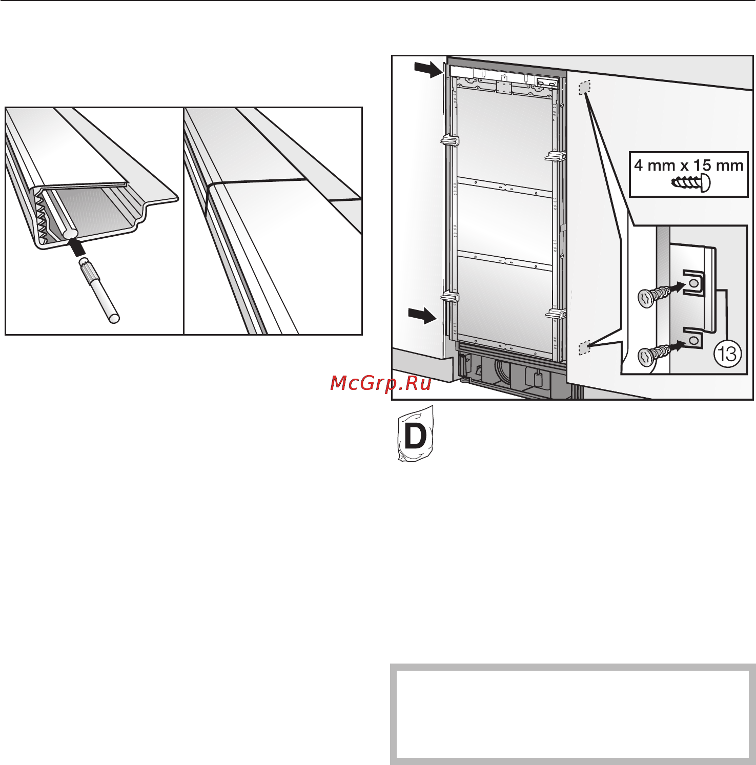 Miele F 1811 VI [69/80] Встраивание прибора