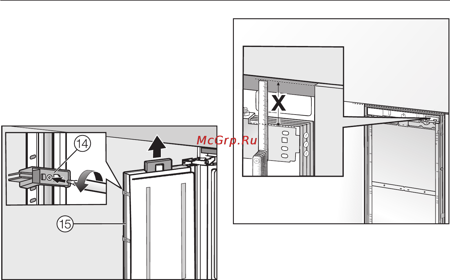 Miele F 1811 VI [70/80] Ïîäãîòîâêà ìîíòàæà ìåáåëüíîãî ôðîíòà 70