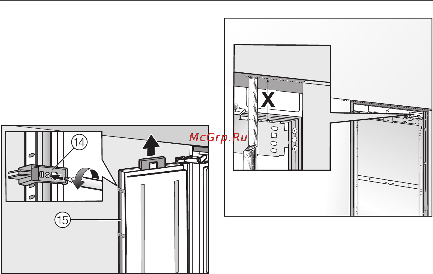 Miele F 1471 VI [75/88] Ïîäãîòîâêà ìîíòàæà ìåáåëüíîãî ôðîíòà 75