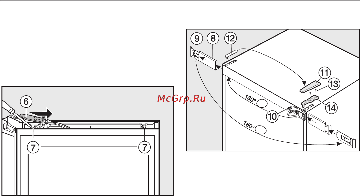 Miele KFN 14827 SDE ED/CS [70/84] Изменение навески дверцы