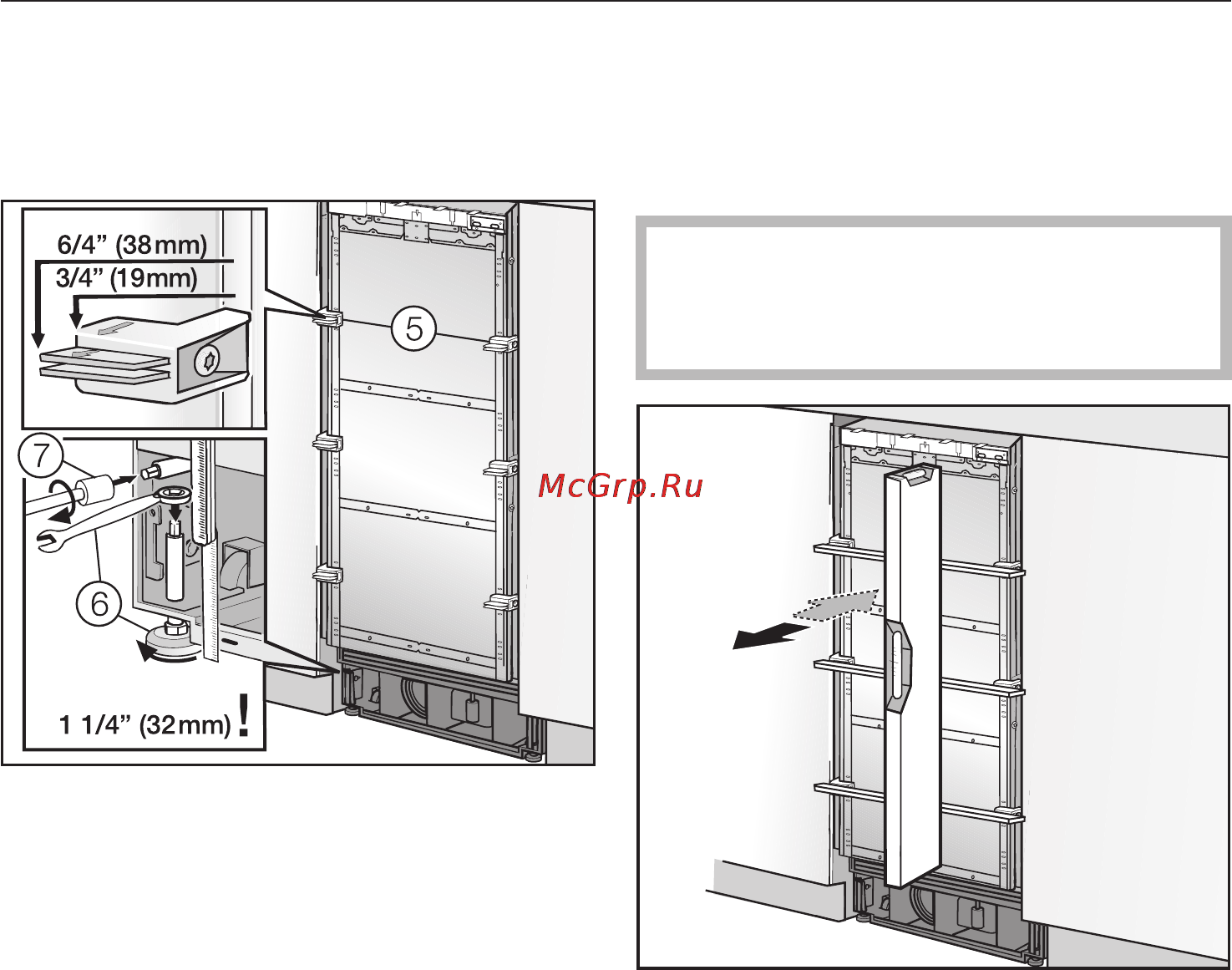 Miele K 1801 VI [58/72] Встраивание прибора