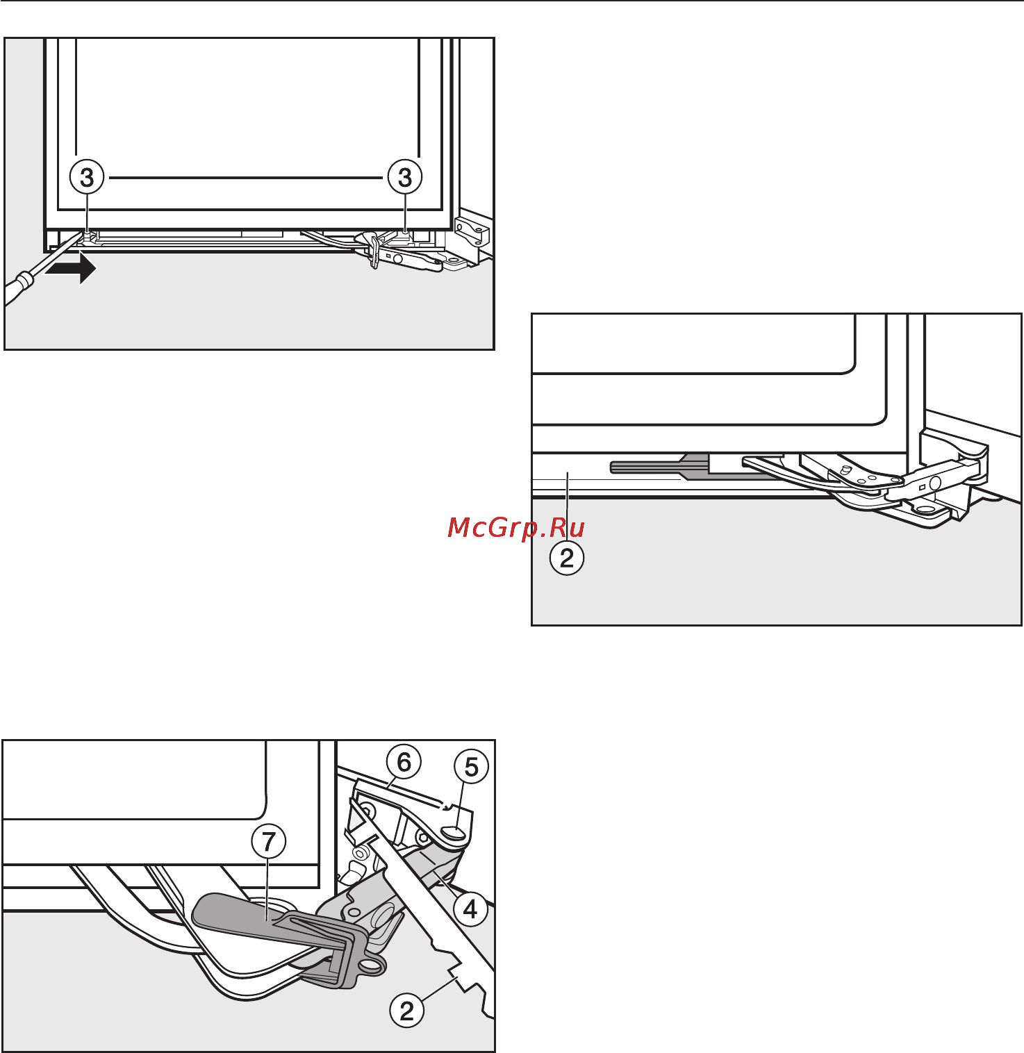 Miele FN 14827 S ED [50/60] Изменение навески дверцы