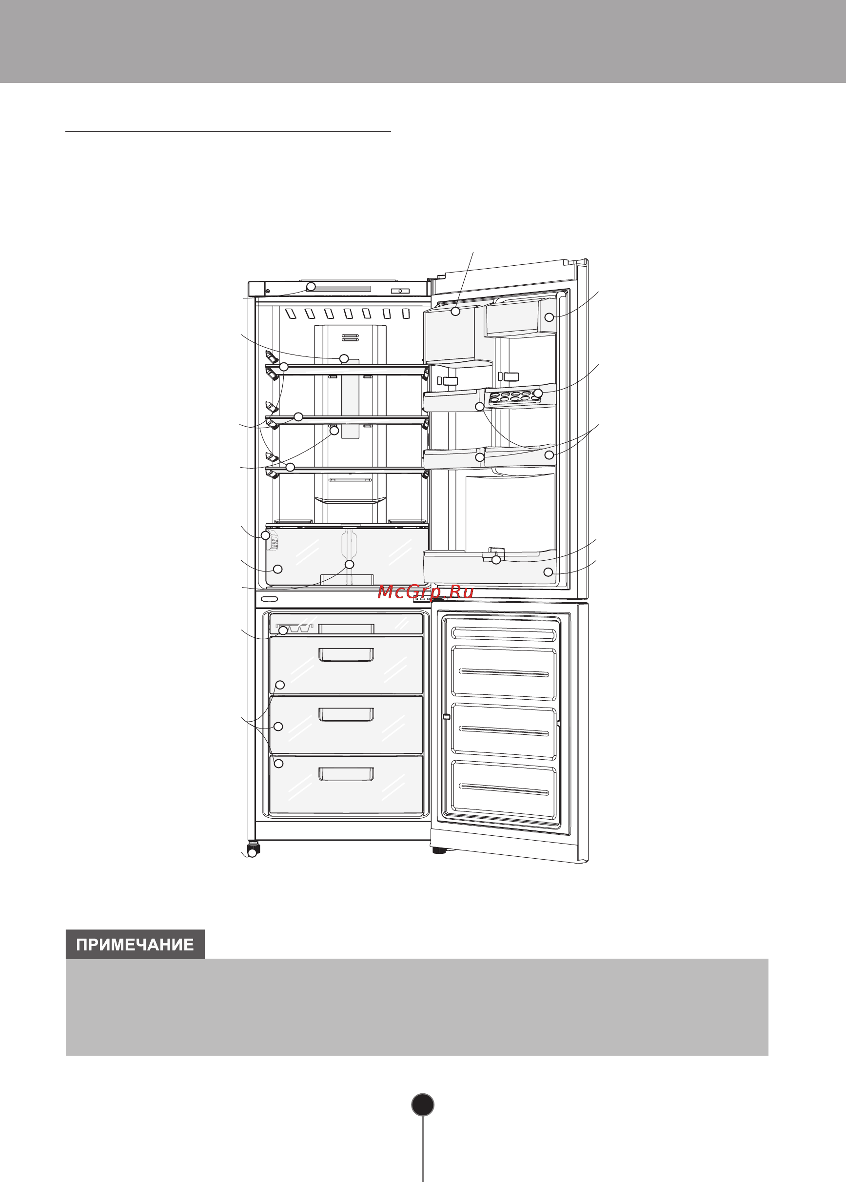 LG GA-M409SERA [10/24] Основные части холодильника