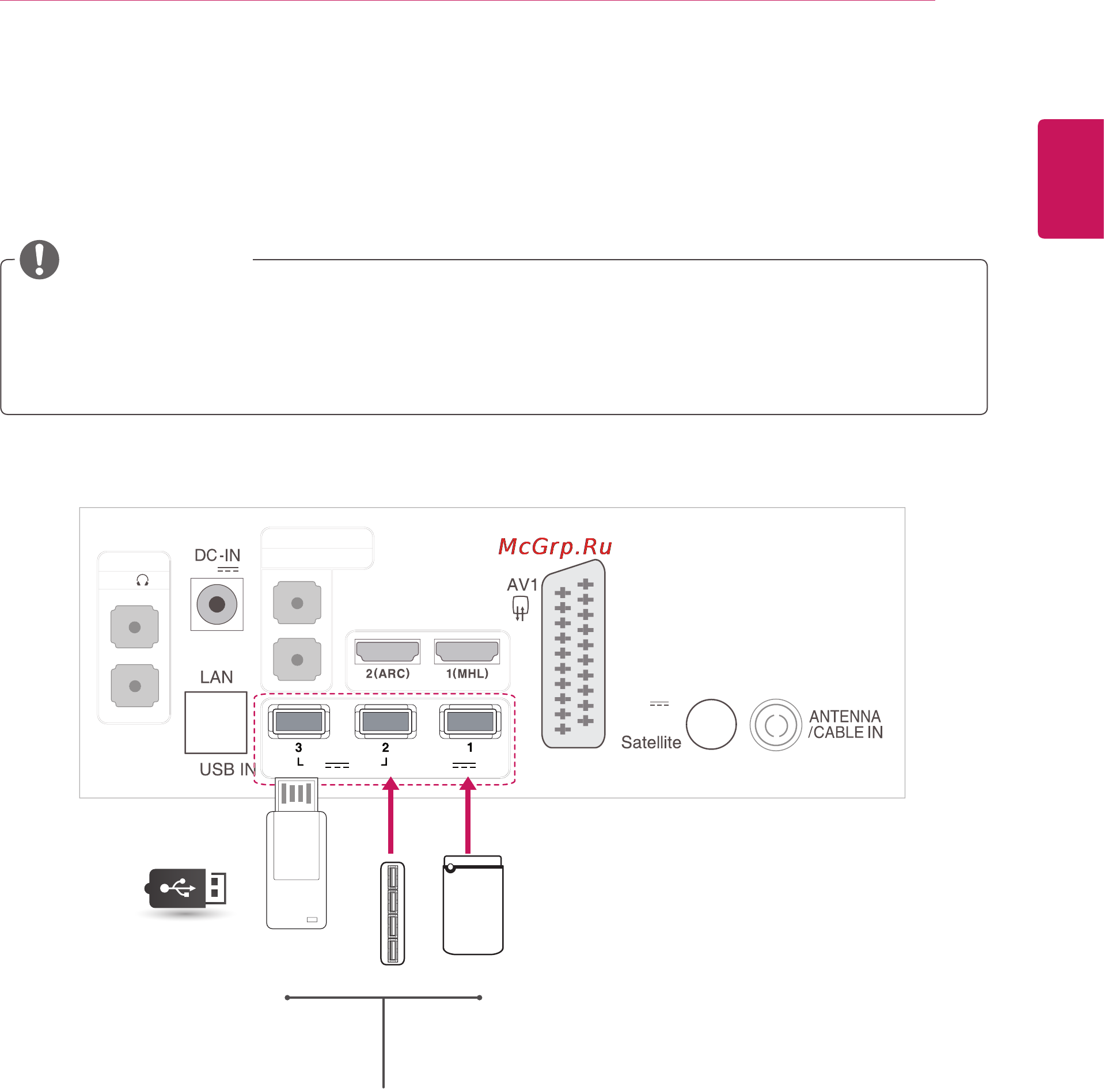 LG 27MT93V-PZ [25/49] Подключение накопителя usb
