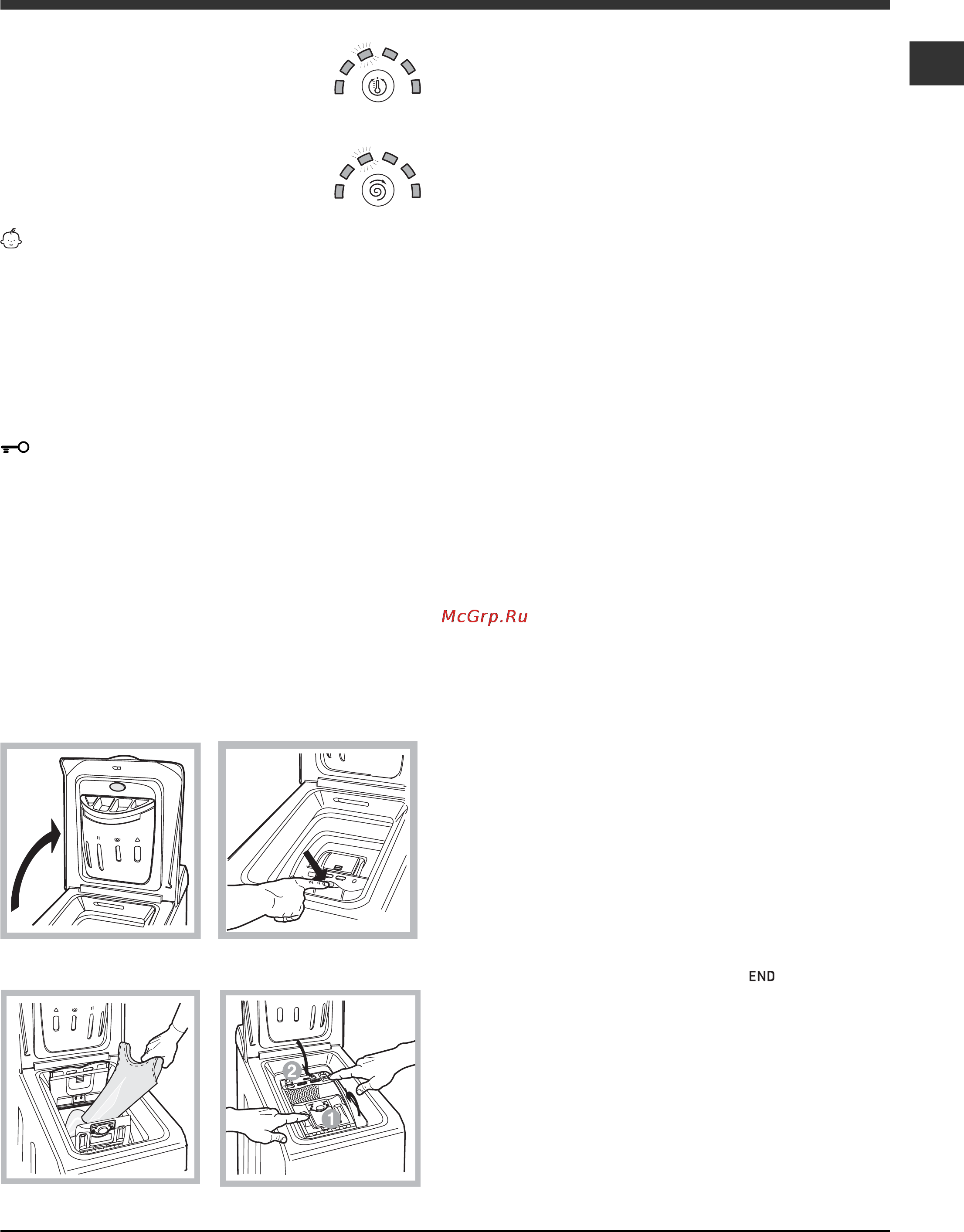 Ariston ARTXF 149 [5/60] How to open and to close the drum