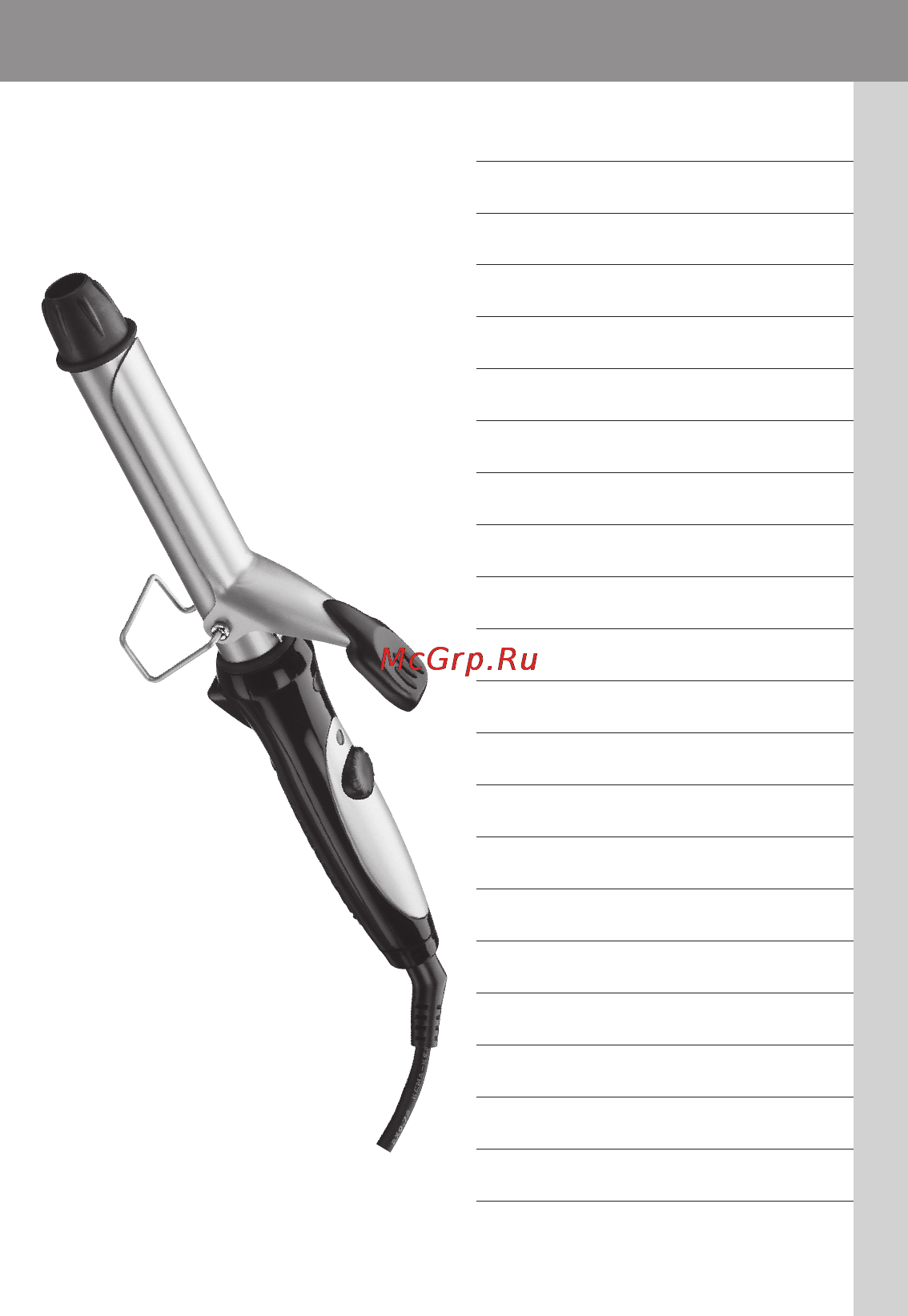 Moser Ceramic Curling Tong Ø 19 mm Инструкция по эксплуатации онлайн
