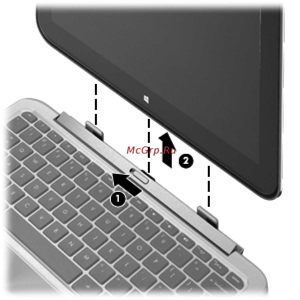 HP ENVY x2 11-g000er C0U40EA ACB [25/103] Снятие планшета с клавиатурной док станции