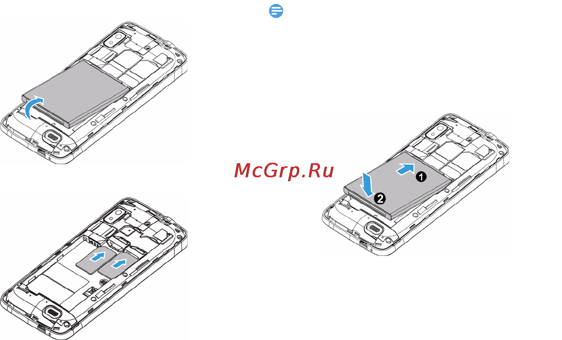 Philips Xenium W536 Black/Red [11/51] Вставьте sim карту