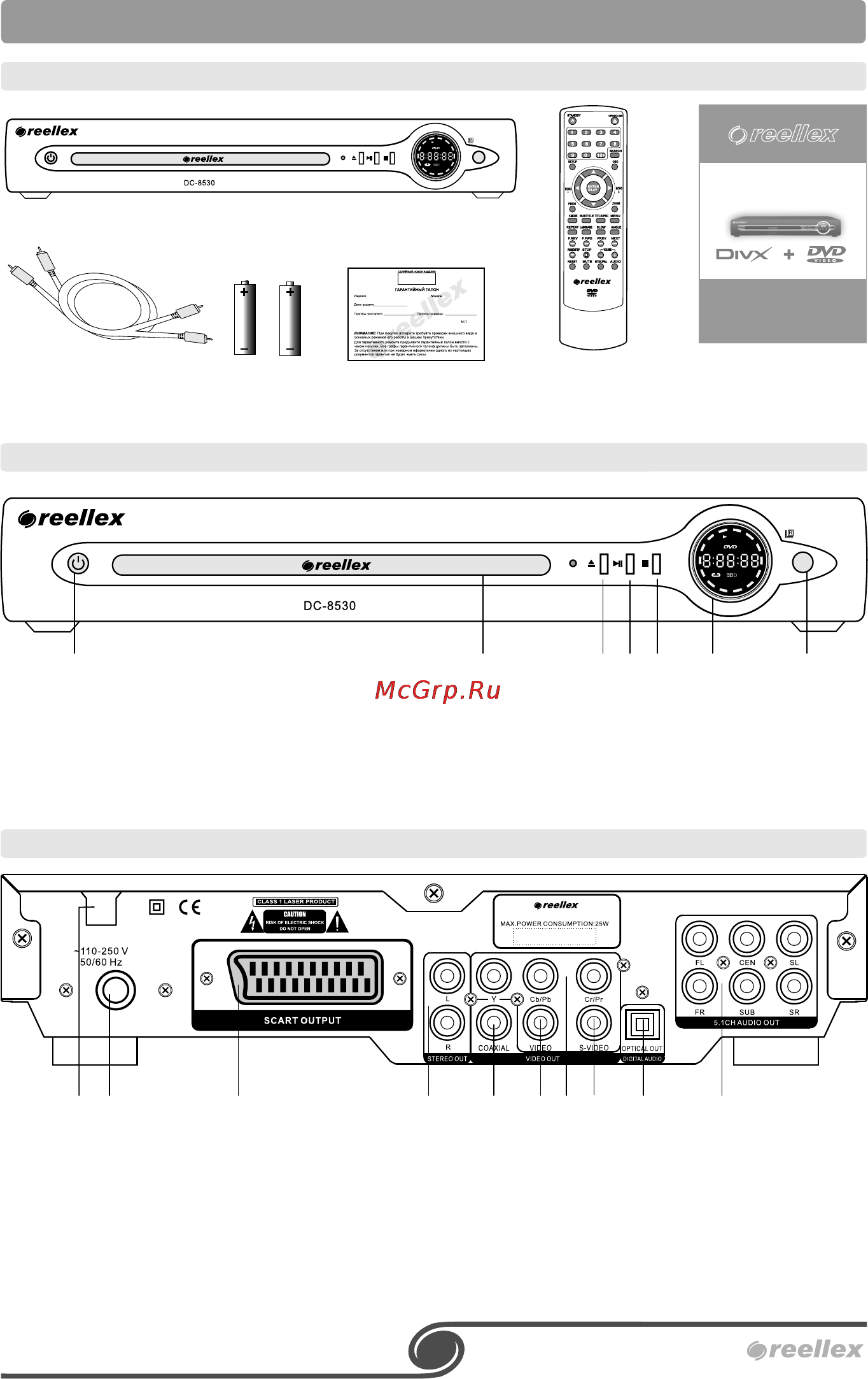 Reellex DC-8530 [5/18] Первое знакомство