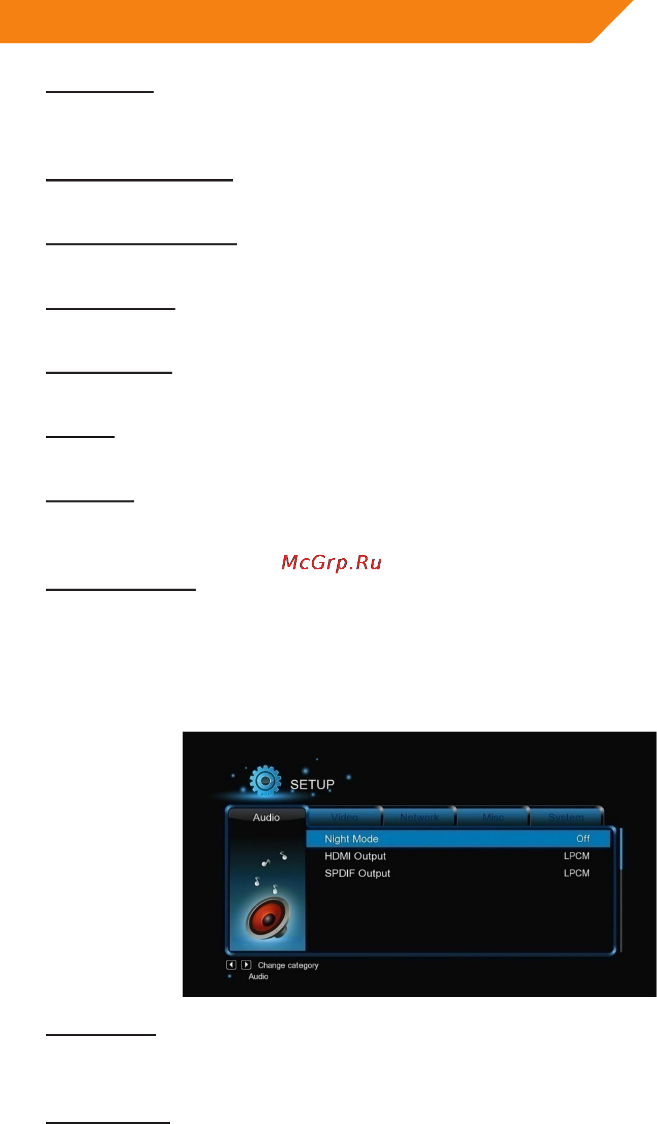 Acme DP02 [21/202] Changing audio settings