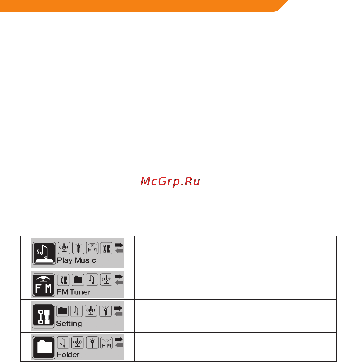 Acme V160 [37/70] Menu główne