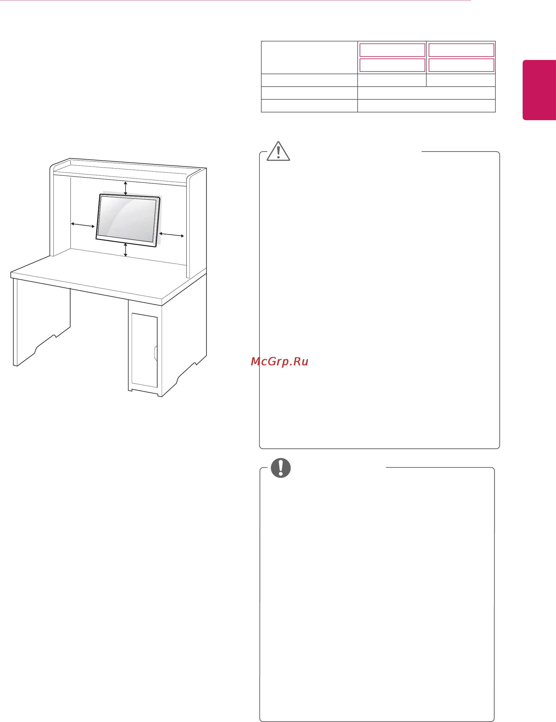 LG 23EN43V [9/31] Крепление на стене