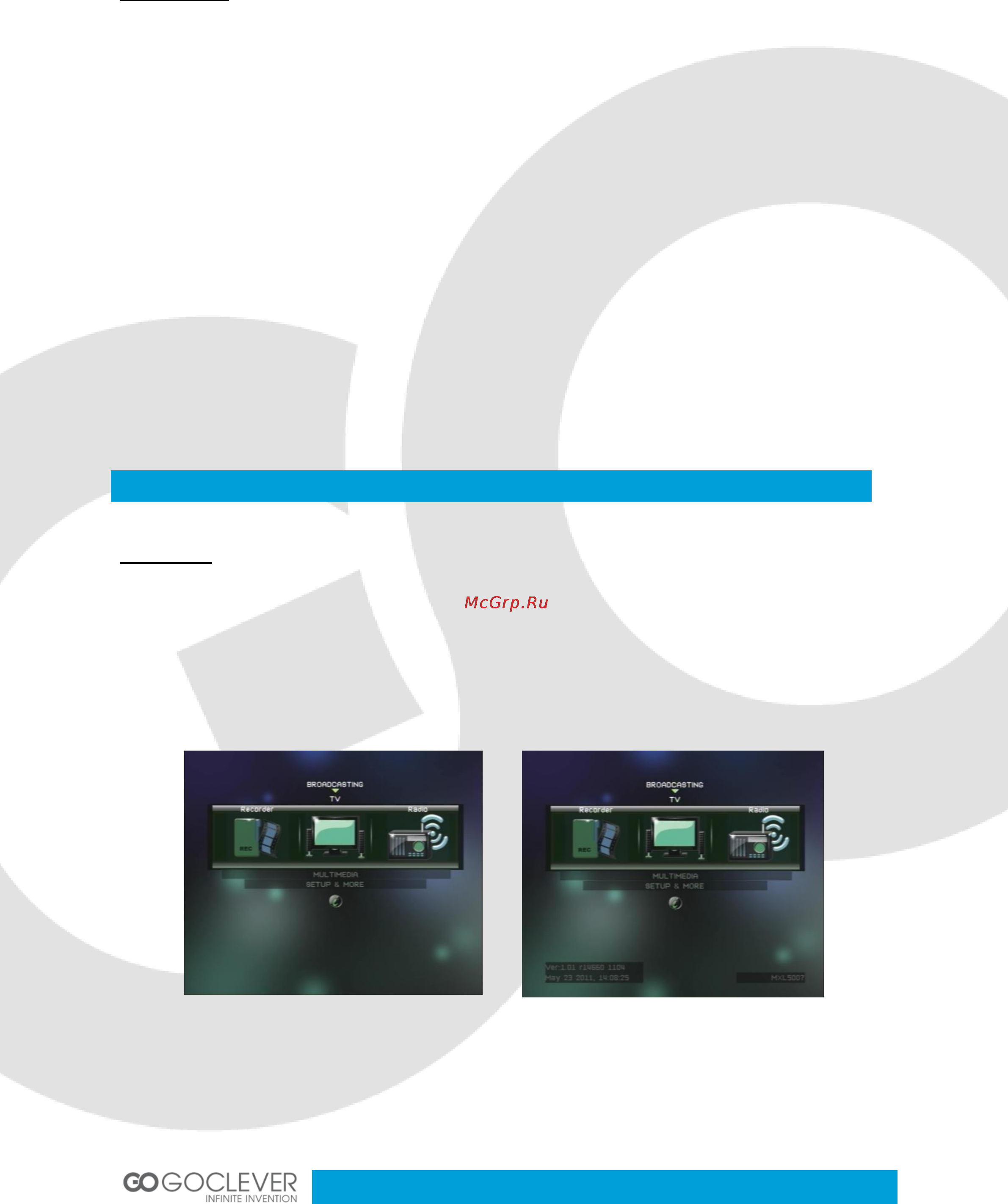 Goclever DVB-T 400 INTERNET TV [9/41] Stb operation