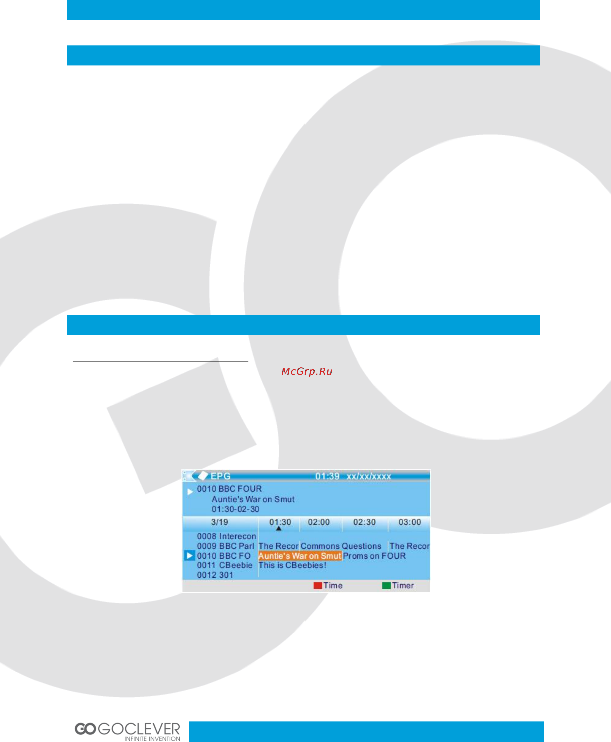Goclever DVB-T 300 [34/47] Accessing the electronic program guide epg