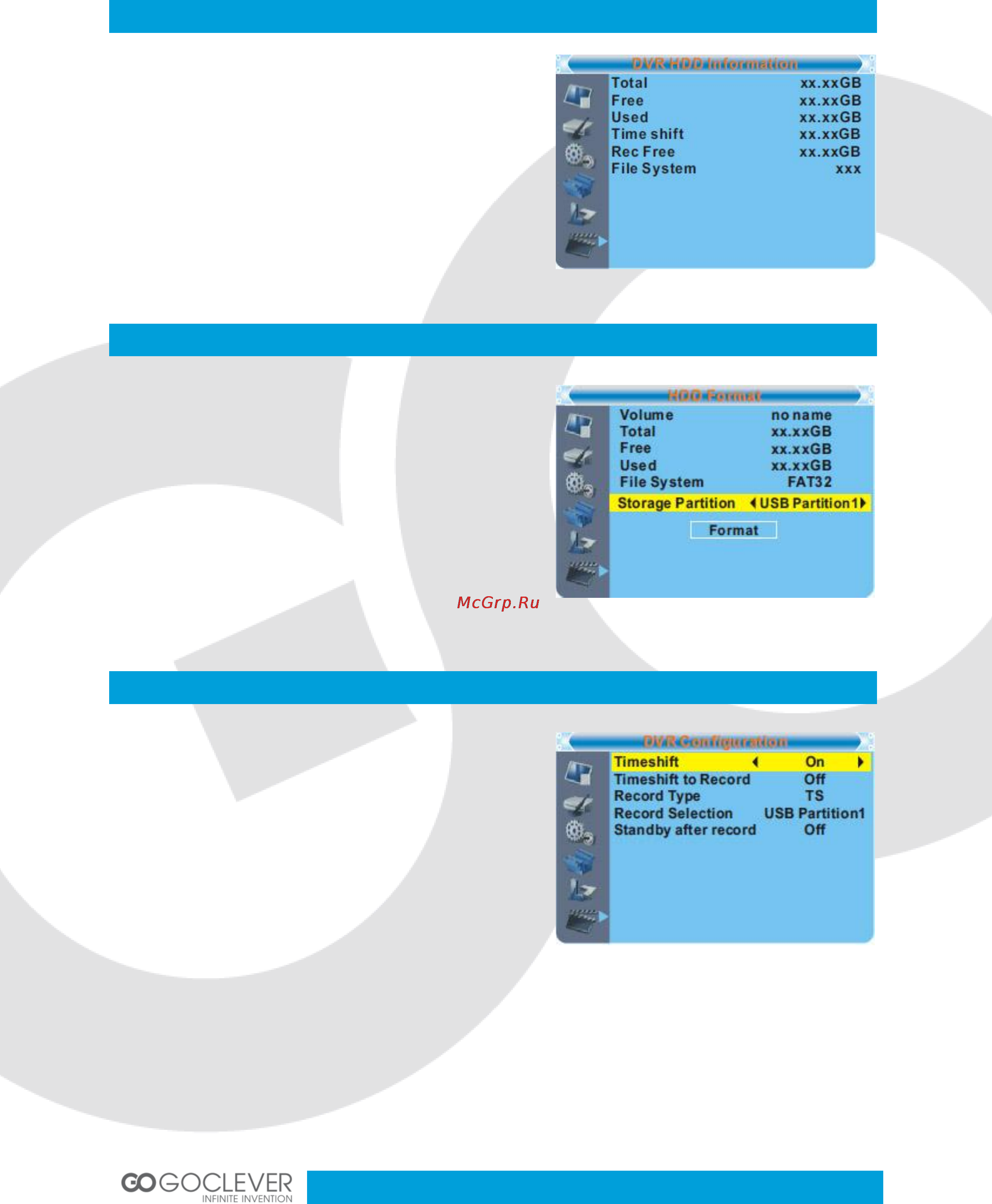 Goclever DVB-T 300 [42/47] Dvr configuration